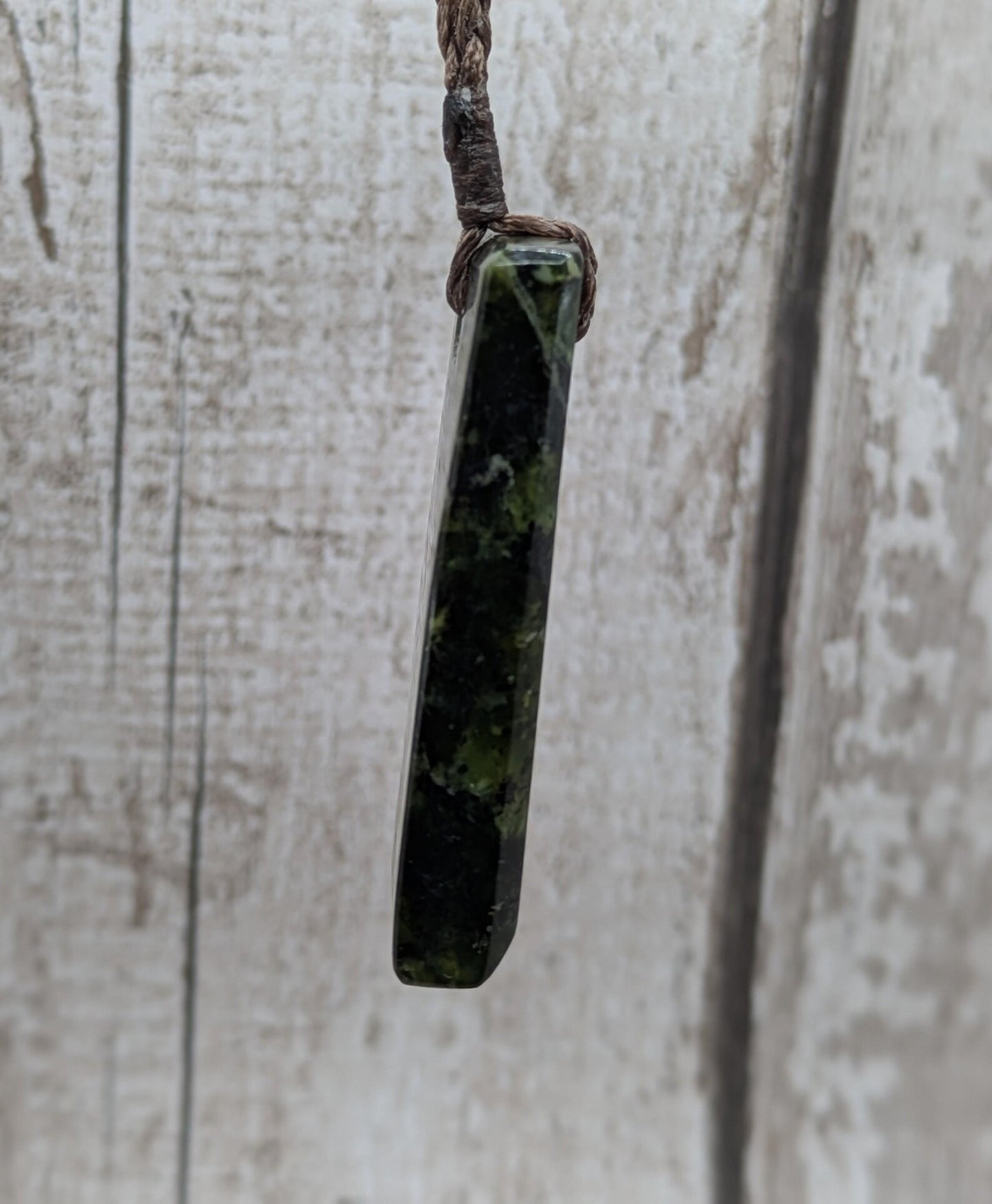 New Zealand Douglas creek haast pass serpentine pounamu faceted pendant