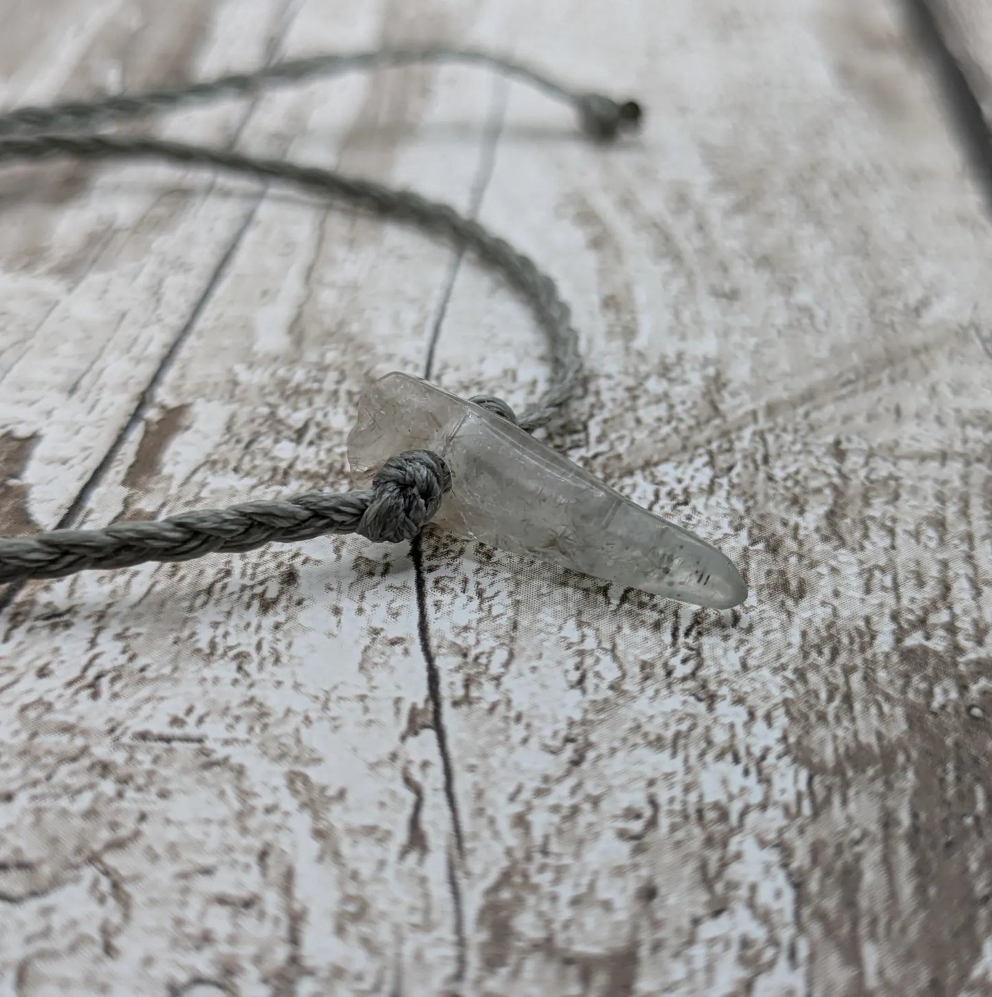 Rutilated quartz point adjustable bracelet.