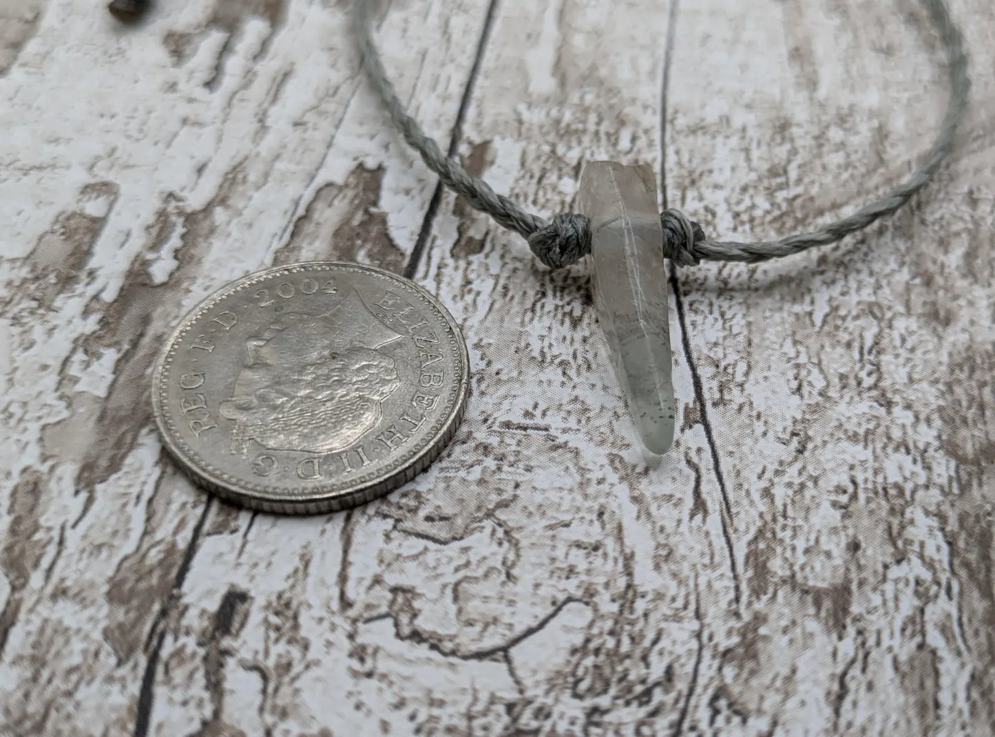 Rutilated quartz point adjustable bracelet.