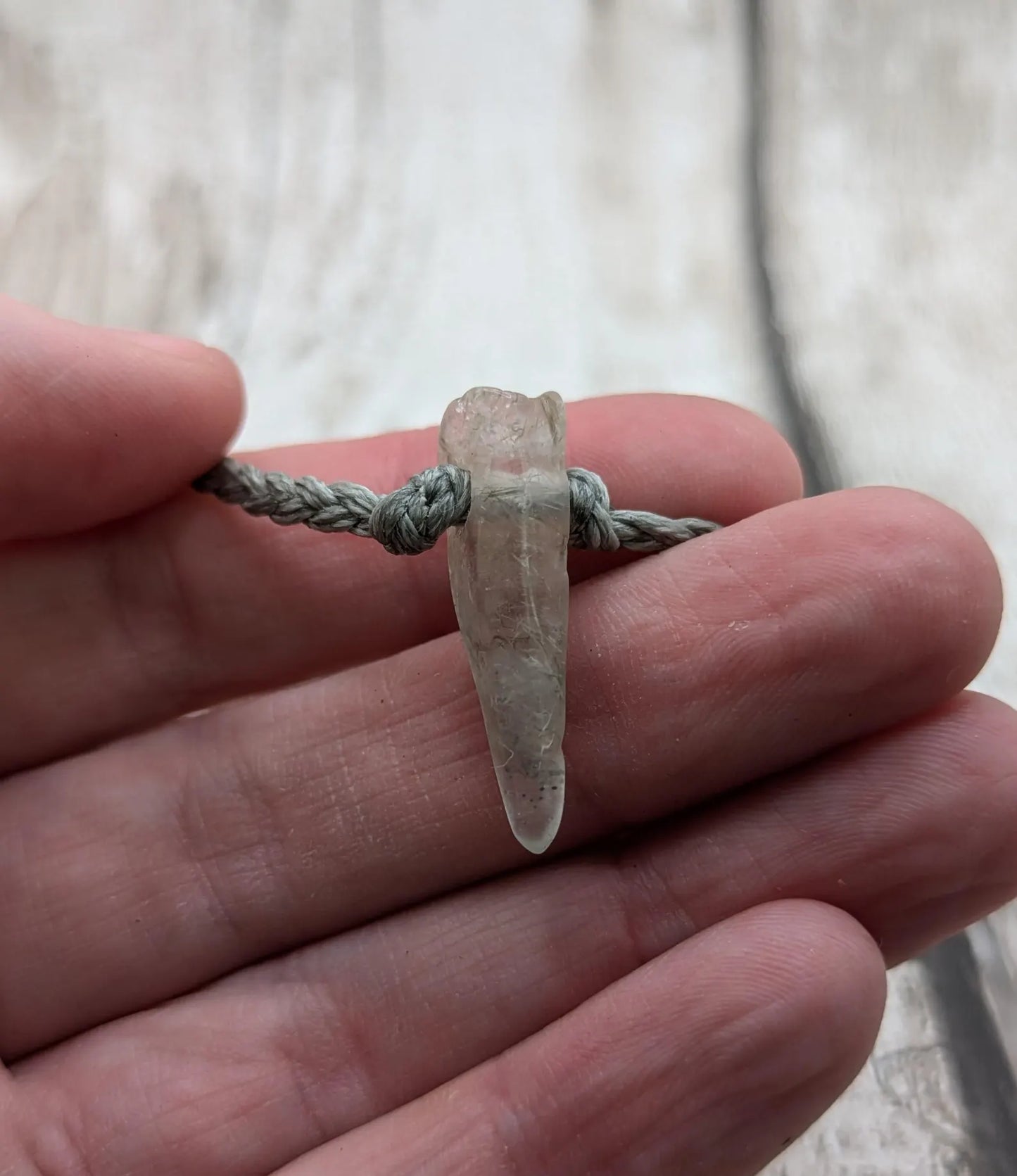 Rutilated quartz point adjustable bracelet.