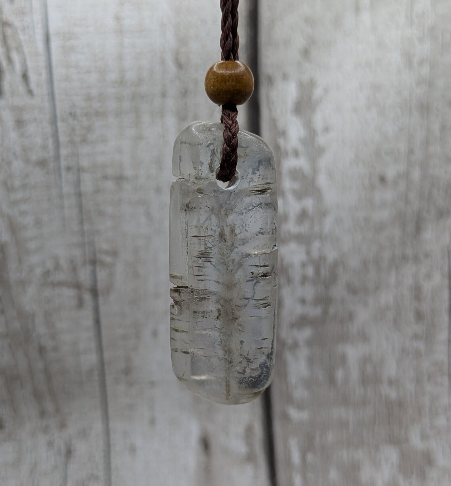 Sheppy selenite, tumbled and polished pendant.