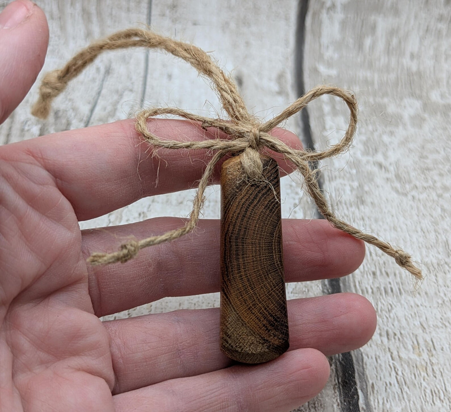 3 pack Laburnum wood roimata drop Christmas decorations.