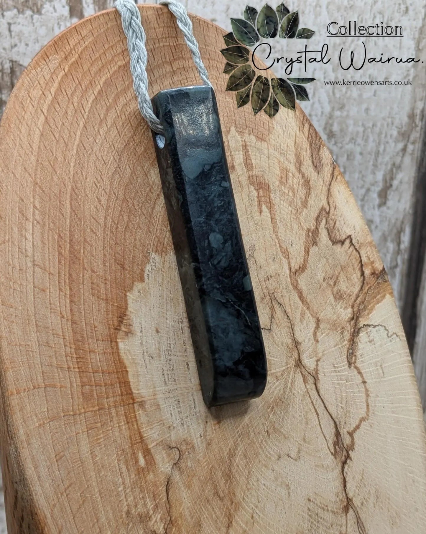 Washington black nephrite jade Toki style pendant