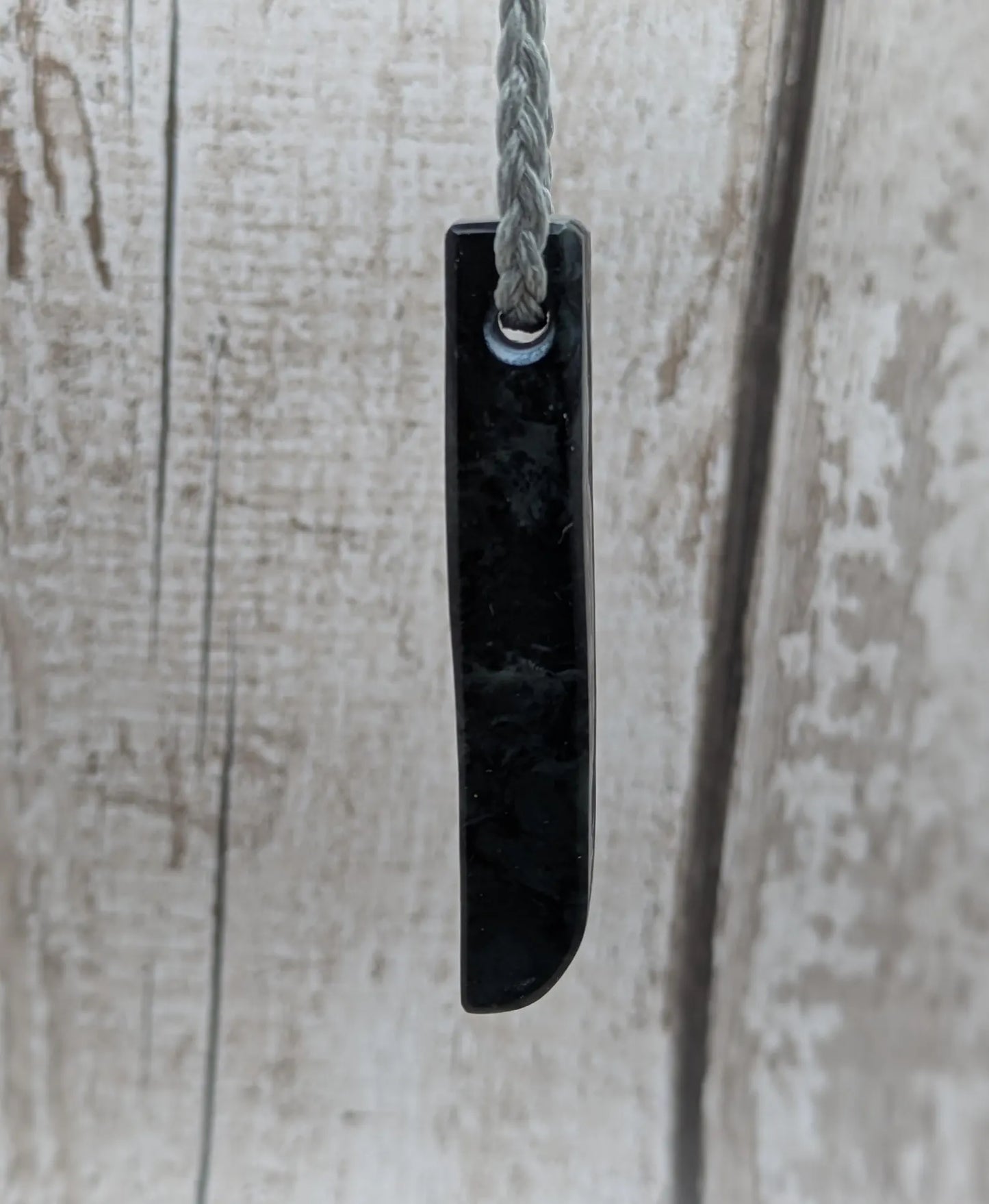 Washington black nephrite jade Toki style pendant