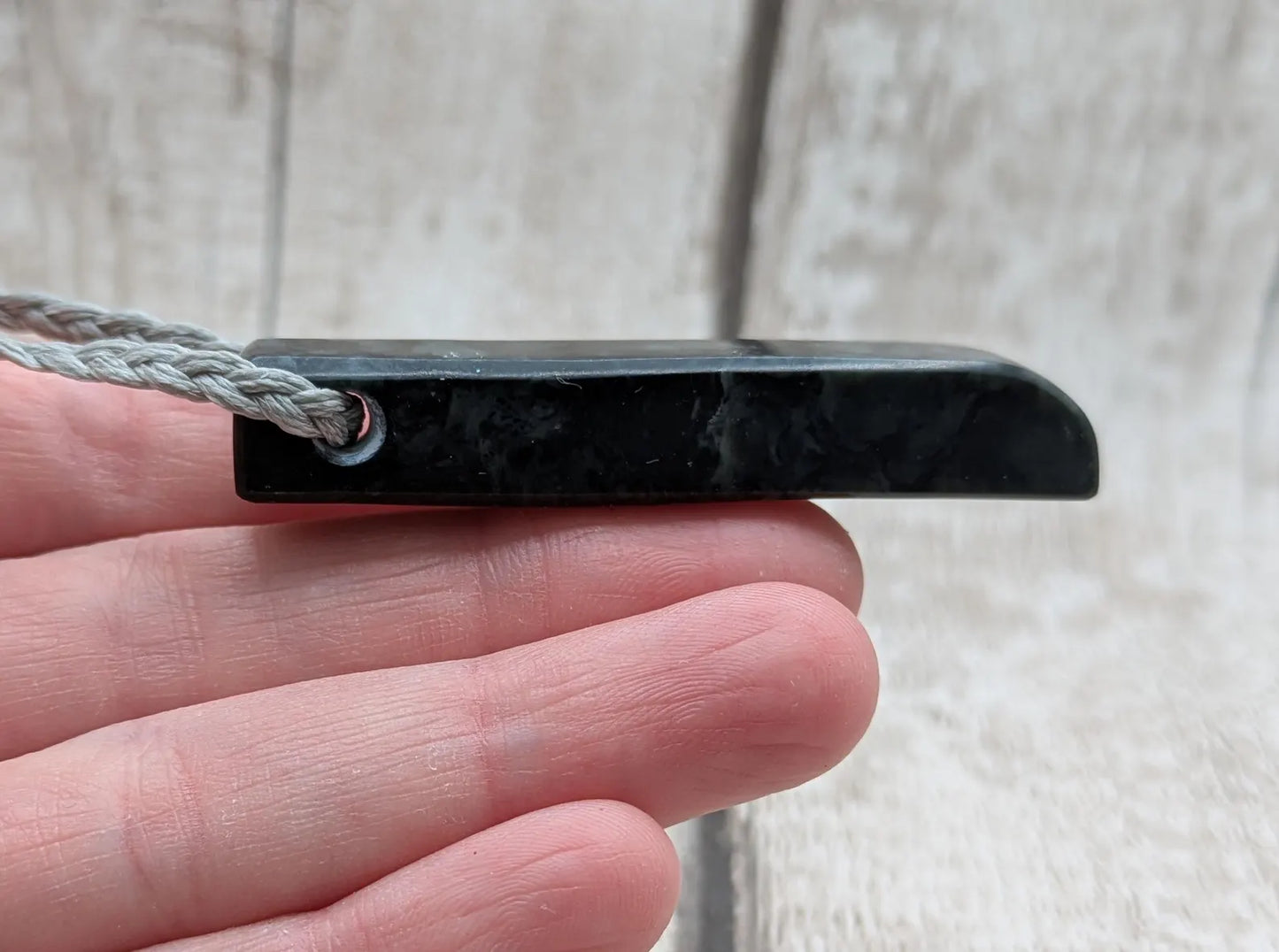 Washington black nephrite jade Toki style pendant