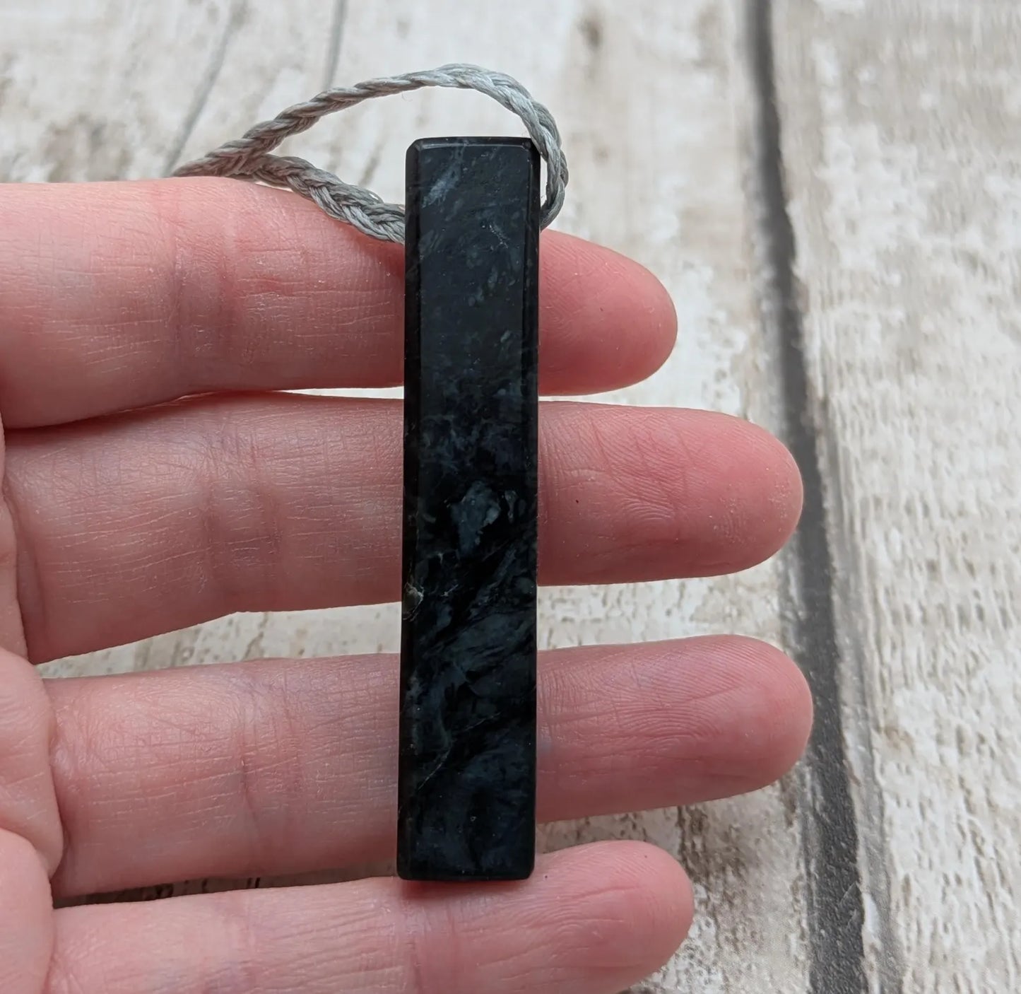 Washington black nephrite jade Toki style pendant