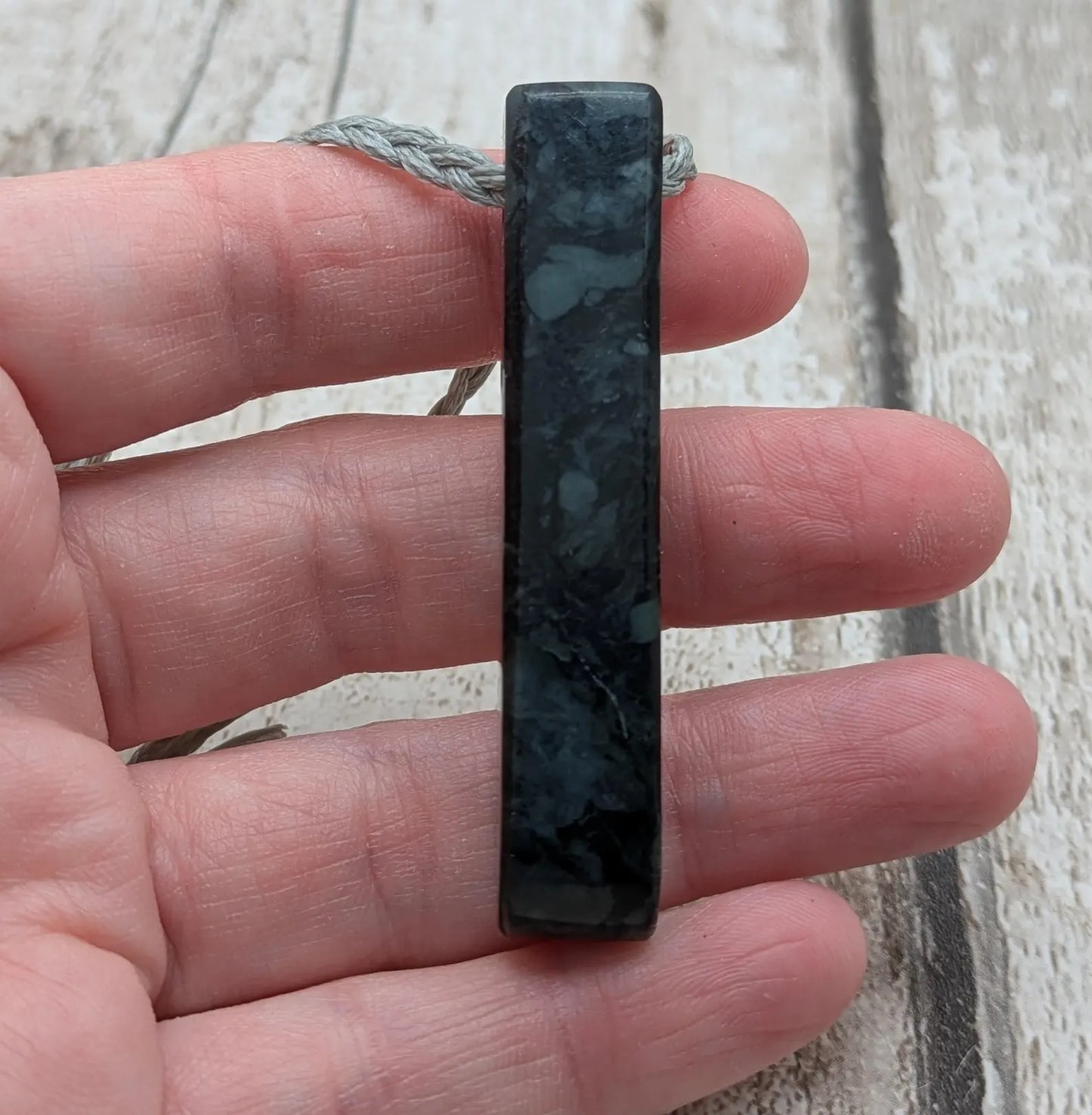 Washington black nephrite jade Toki style pendant
