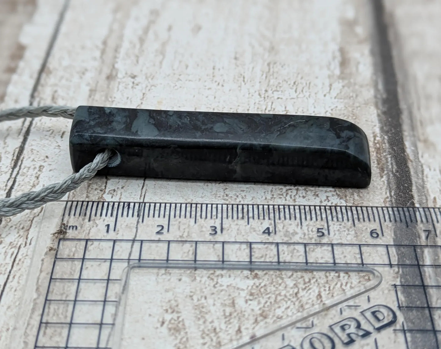 Washington black nephrite jade Toki style pendant