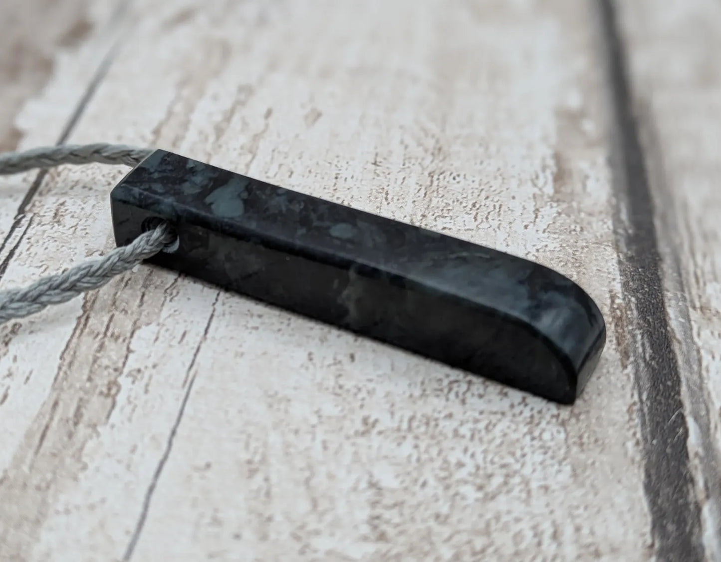 Washington black nephrite jade Toki style pendant