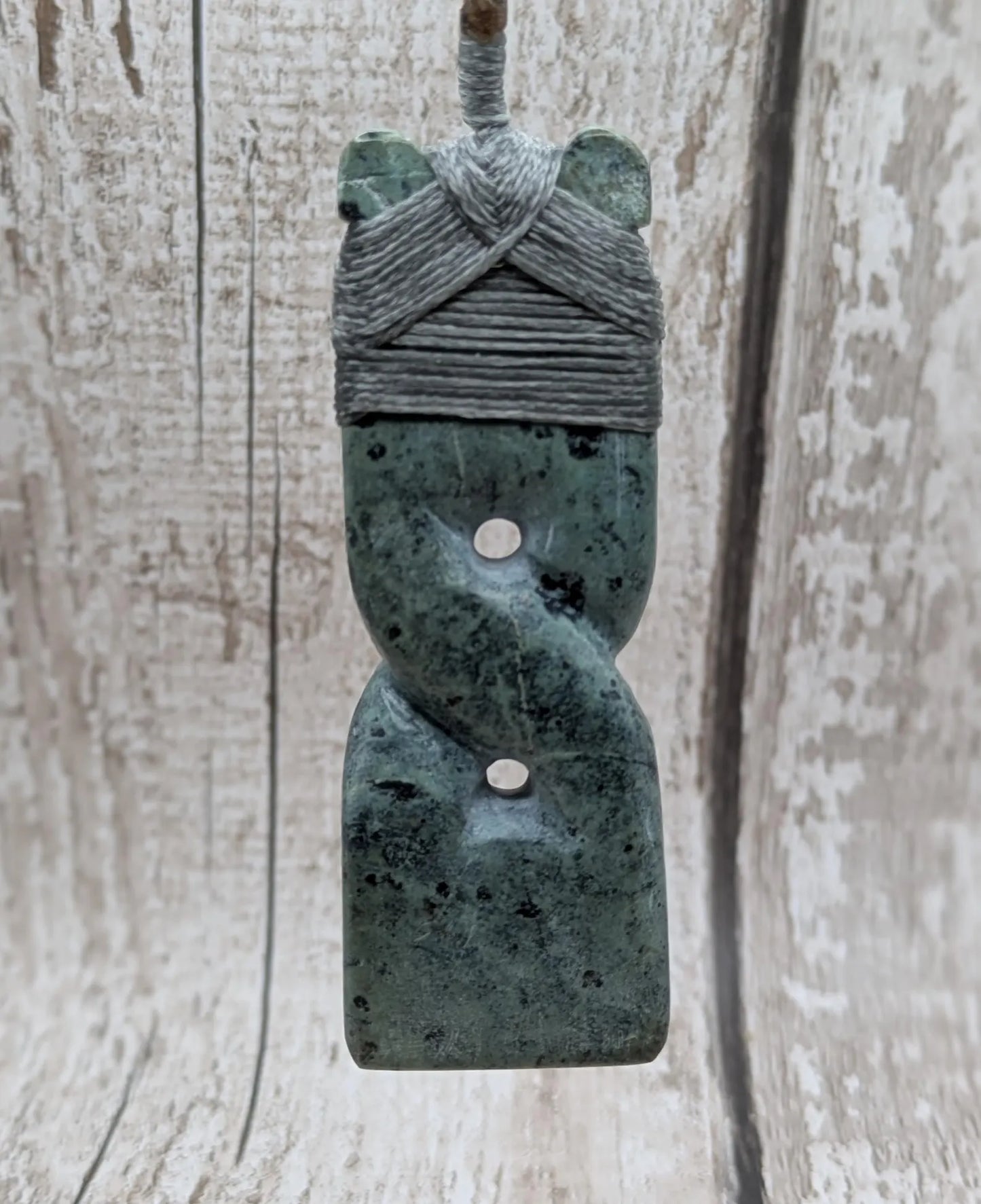 Hand Carved NZ Pounamu Greenstone Pendant – Hei Toki & Pikorua Hybrid Design, Strength, Connection, Māori Statement Jade