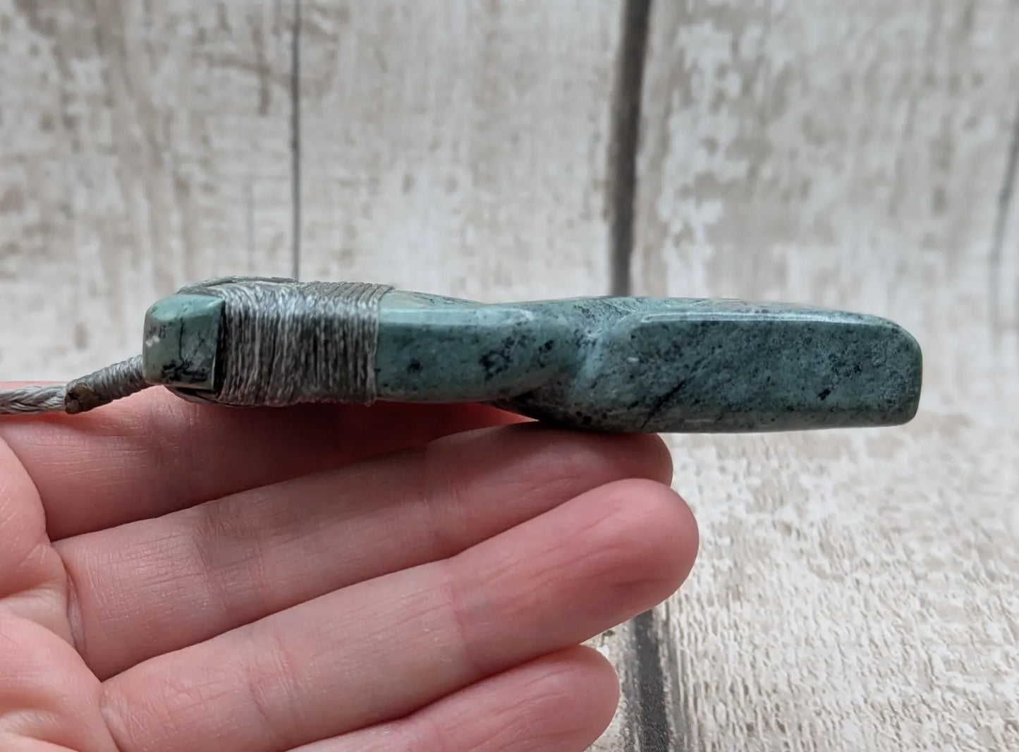 Hand Carved NZ Pounamu Greenstone Pendant – Hei Toki & Pikorua Hybrid Design, Strength, Connection, Māori Statement Jade