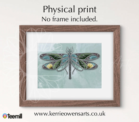 Stained glass dragonfly 2.0 poster print.