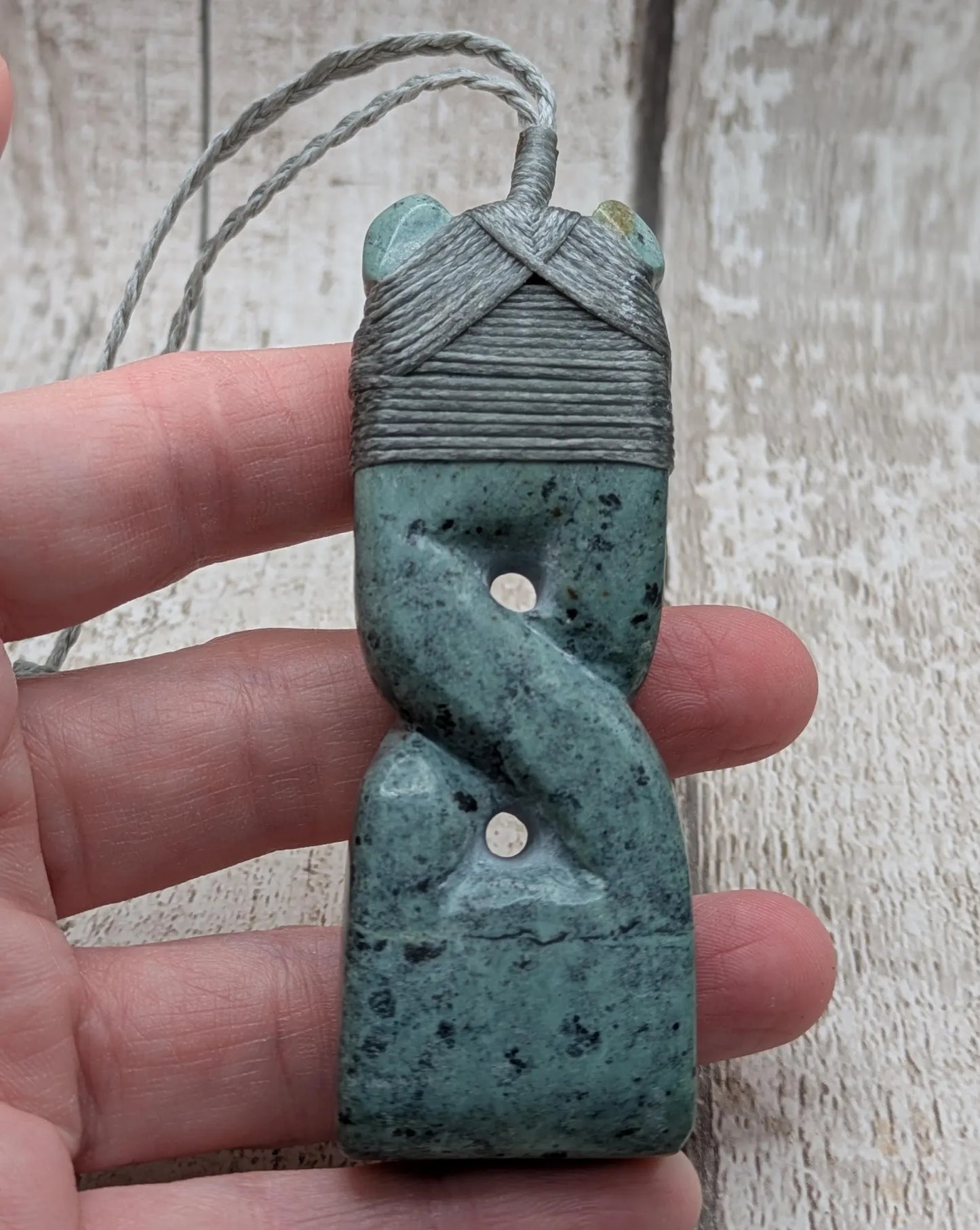 Hand Carved NZ Pounamu Greenstone Pendant – Hei Toki & Pikorua Hybrid Design, Strength, Connection, Māori Statement Jade
