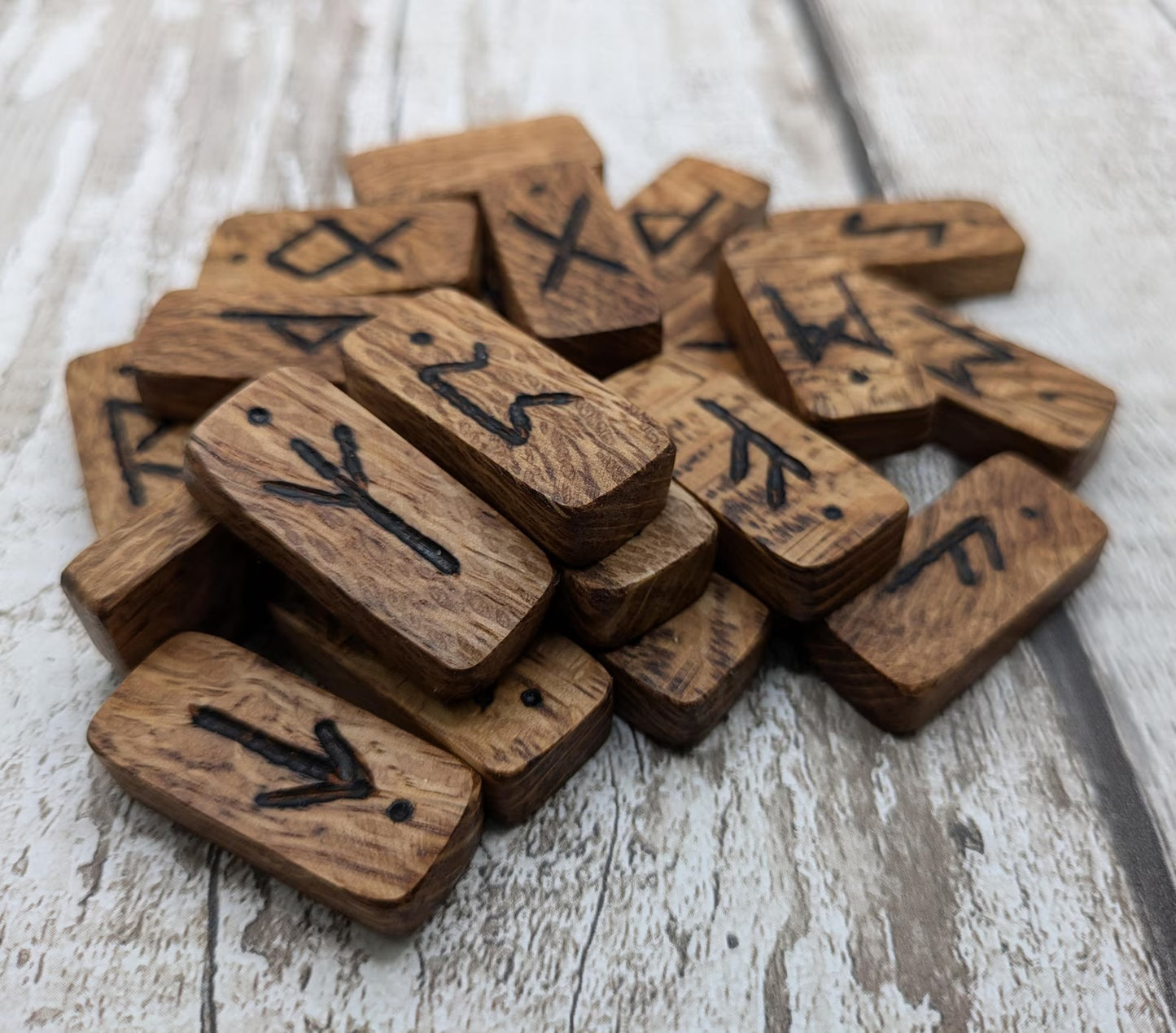 Olive wood elder futhark rune set