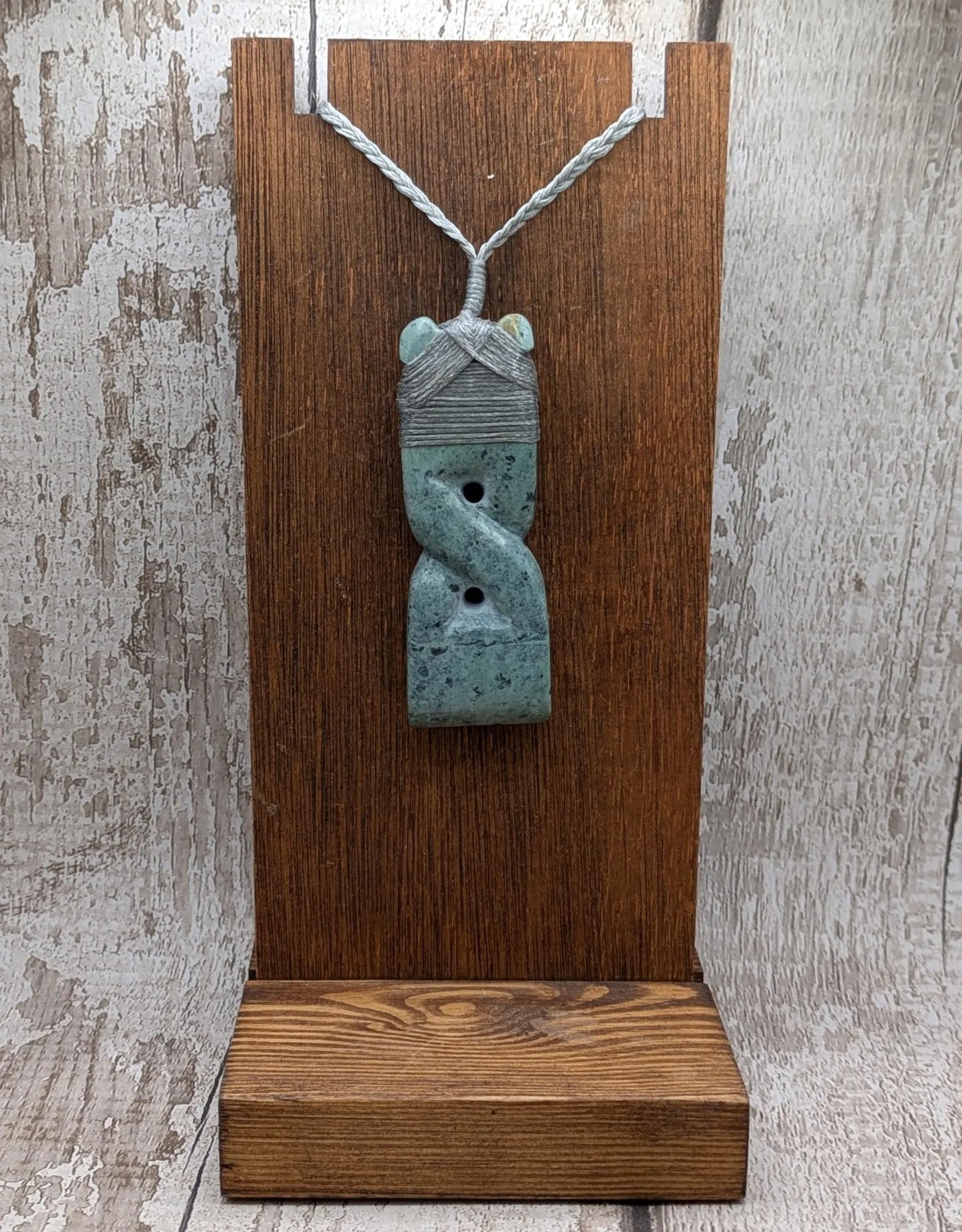 Hand Carved NZ Pounamu Greenstone Pendant – Hei Toki & Pikorua Hybrid Design, Strength, Connection, Māori Statement Jade