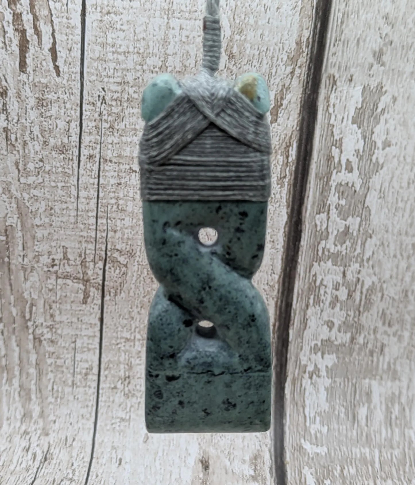 Hand Carved NZ Pounamu Greenstone Pendant – Hei Toki & Pikorua Hybrid Design, Strength, Connection, Māori Statement Jade