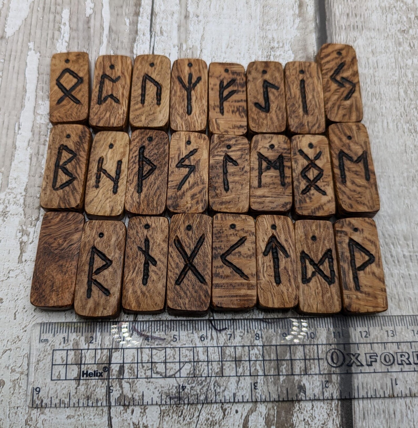 Olive wood elder futhark rune set