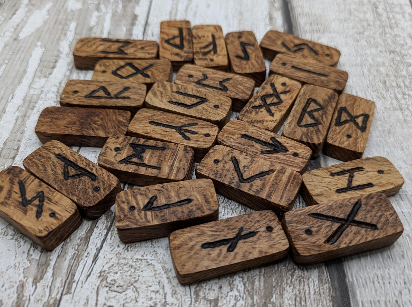 Olive wood elder futhark rune set