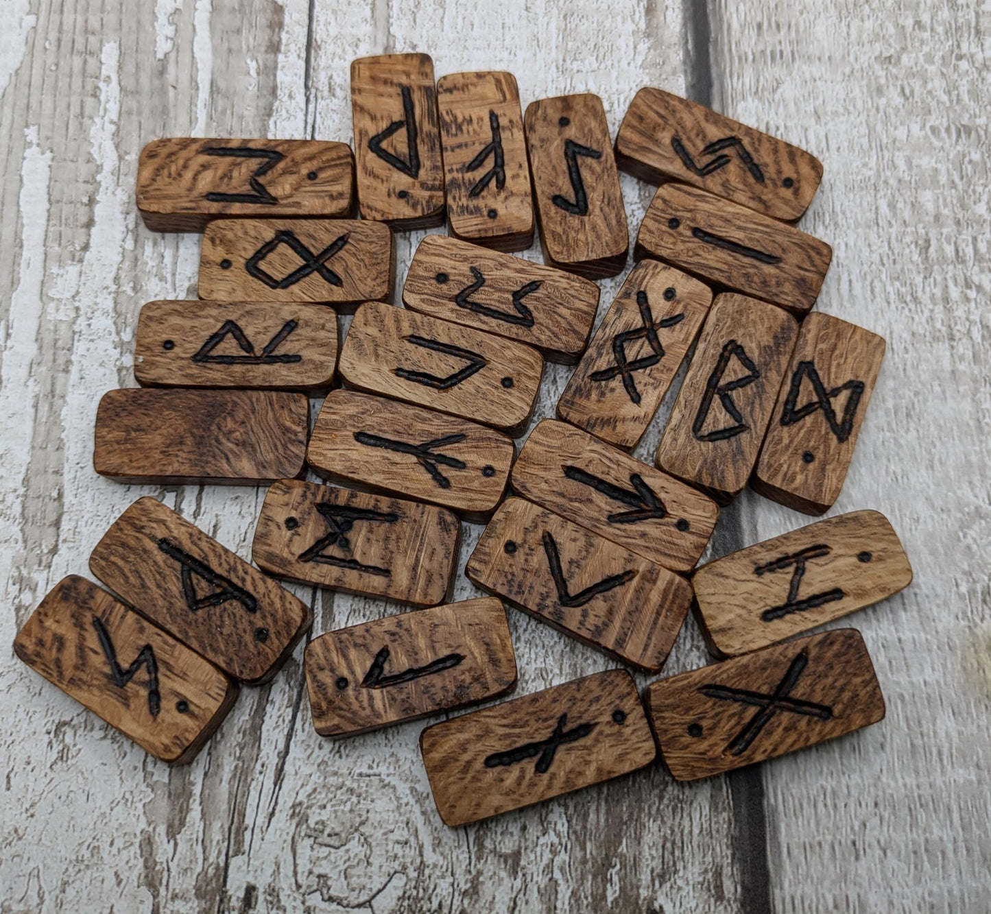 Olive wood elder futhark rune set