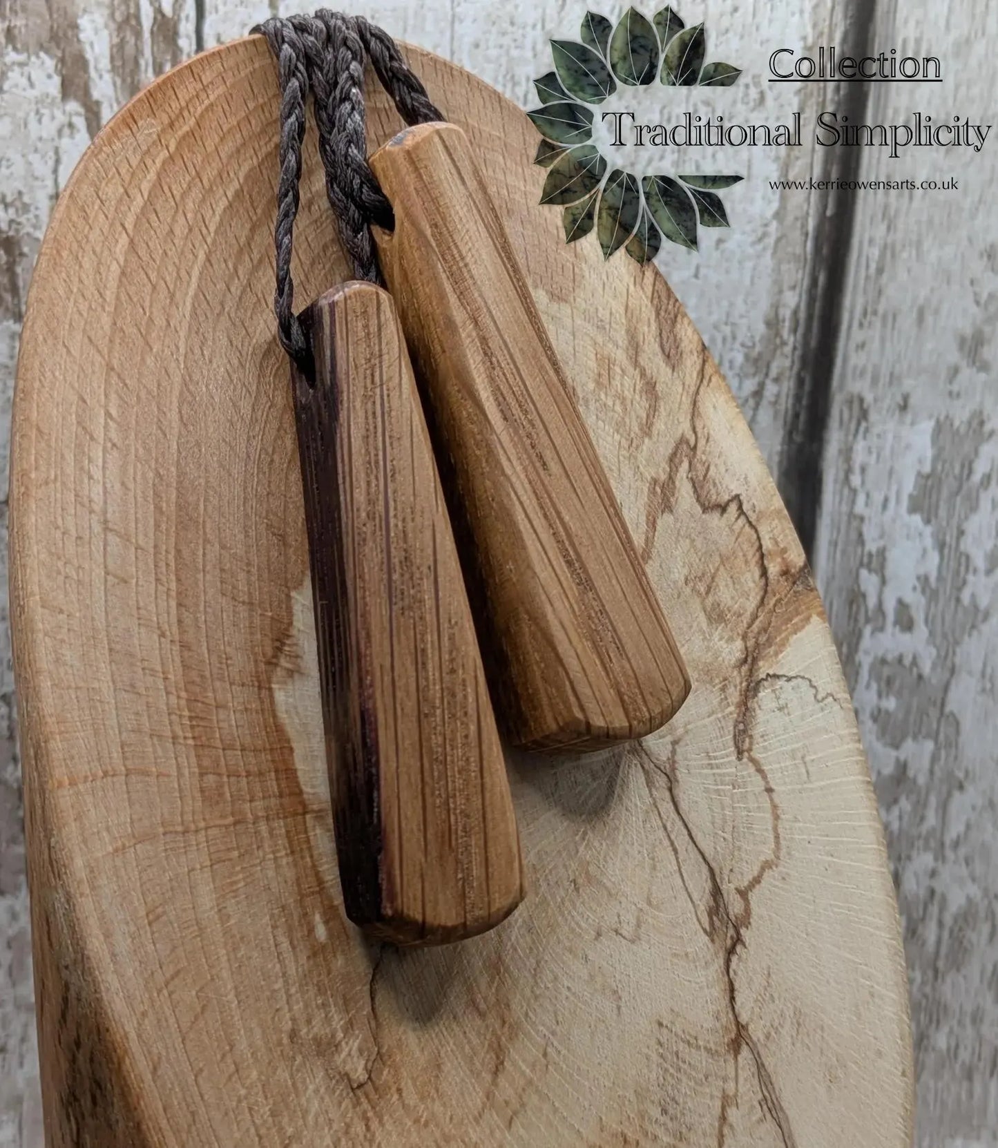 Whiskey barrel stave oak wood roimata tear drop pendant