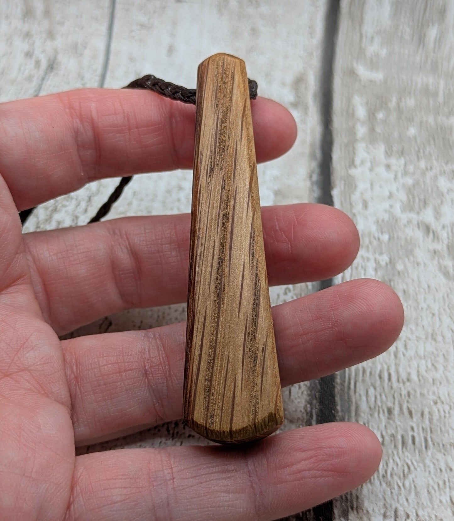 Whiskey barrel stave oak wood roimata tear drop pendant