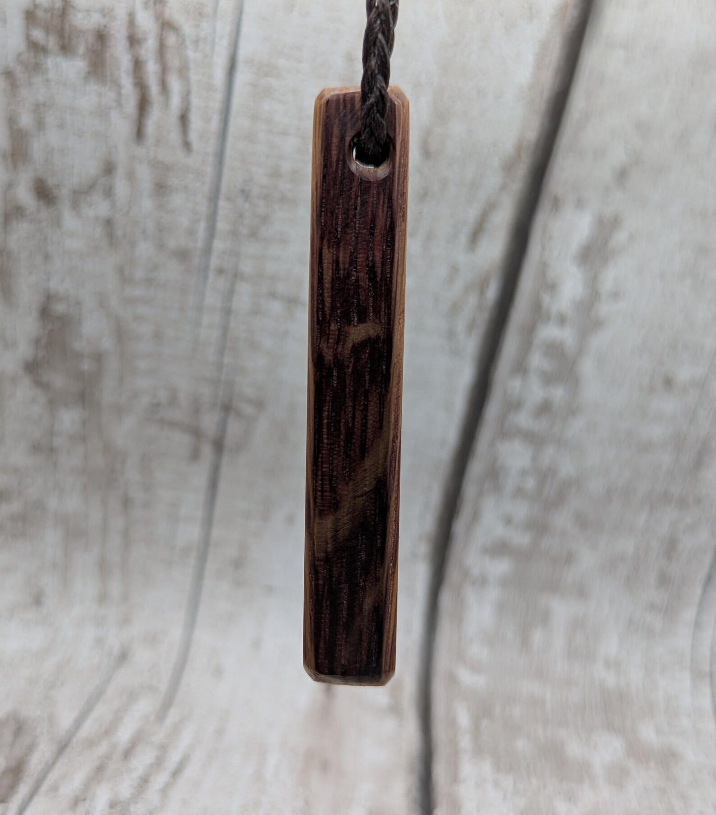 Whiskey barrel stave oak wood roimata tear drop pendant