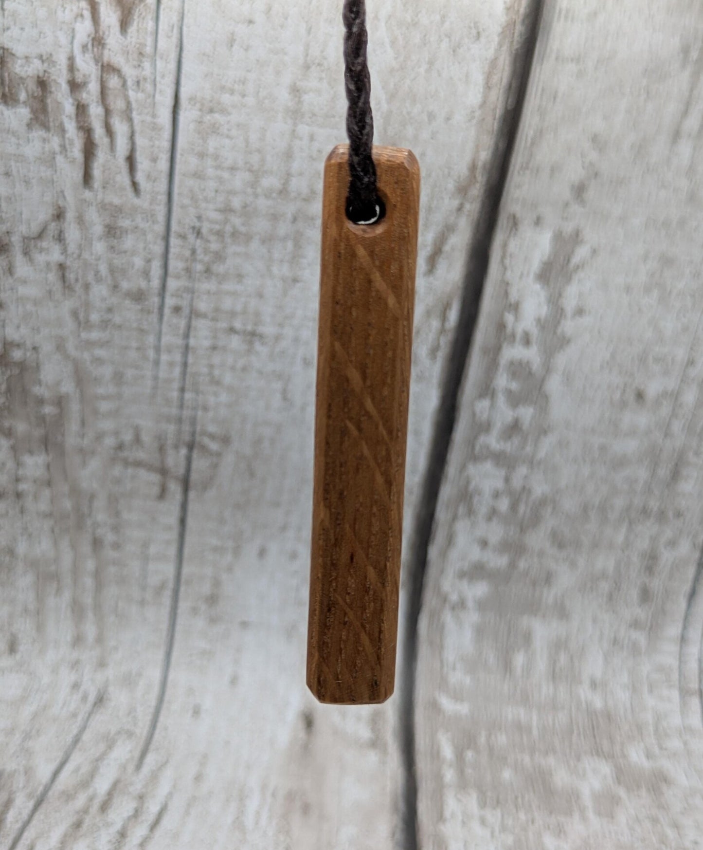 Whiskey barrel stave oak wood roimata tear drop pendant