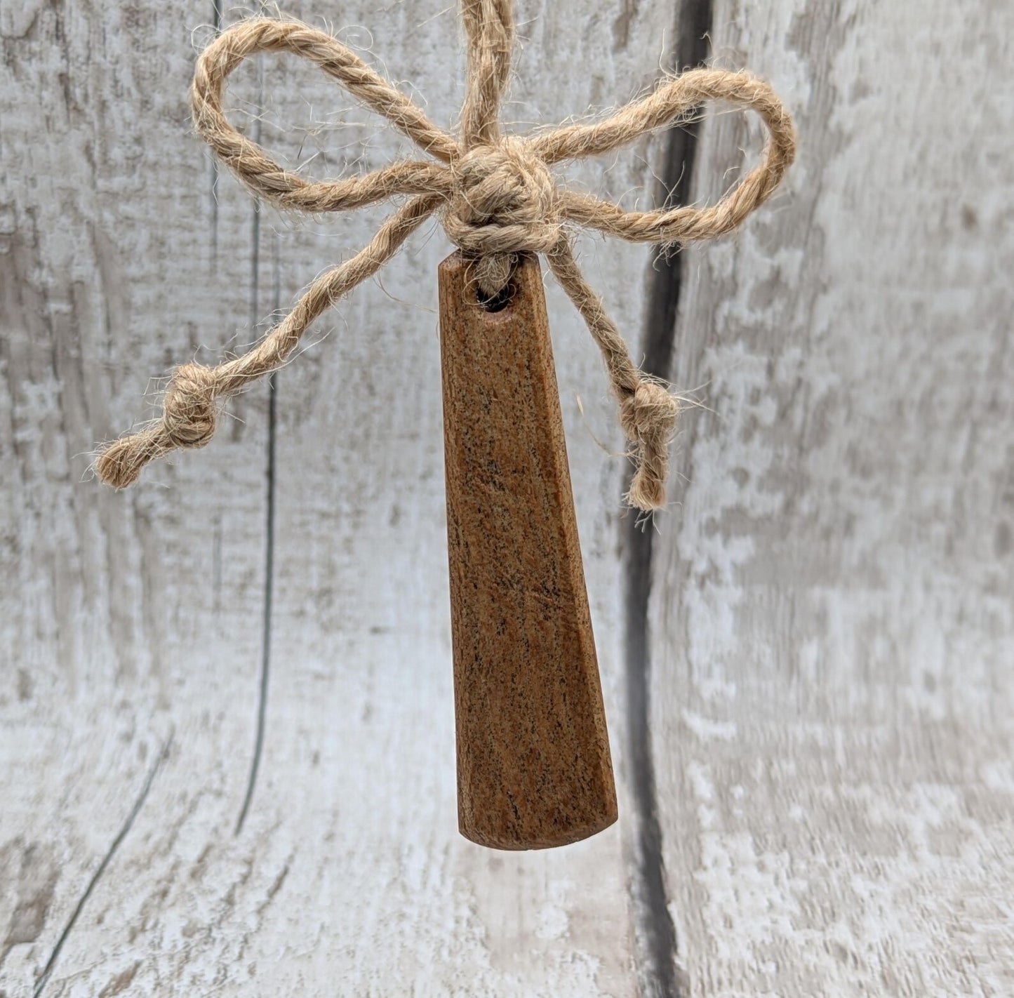 3 pack recycled wood Teardrop hanging Christmas decorations.