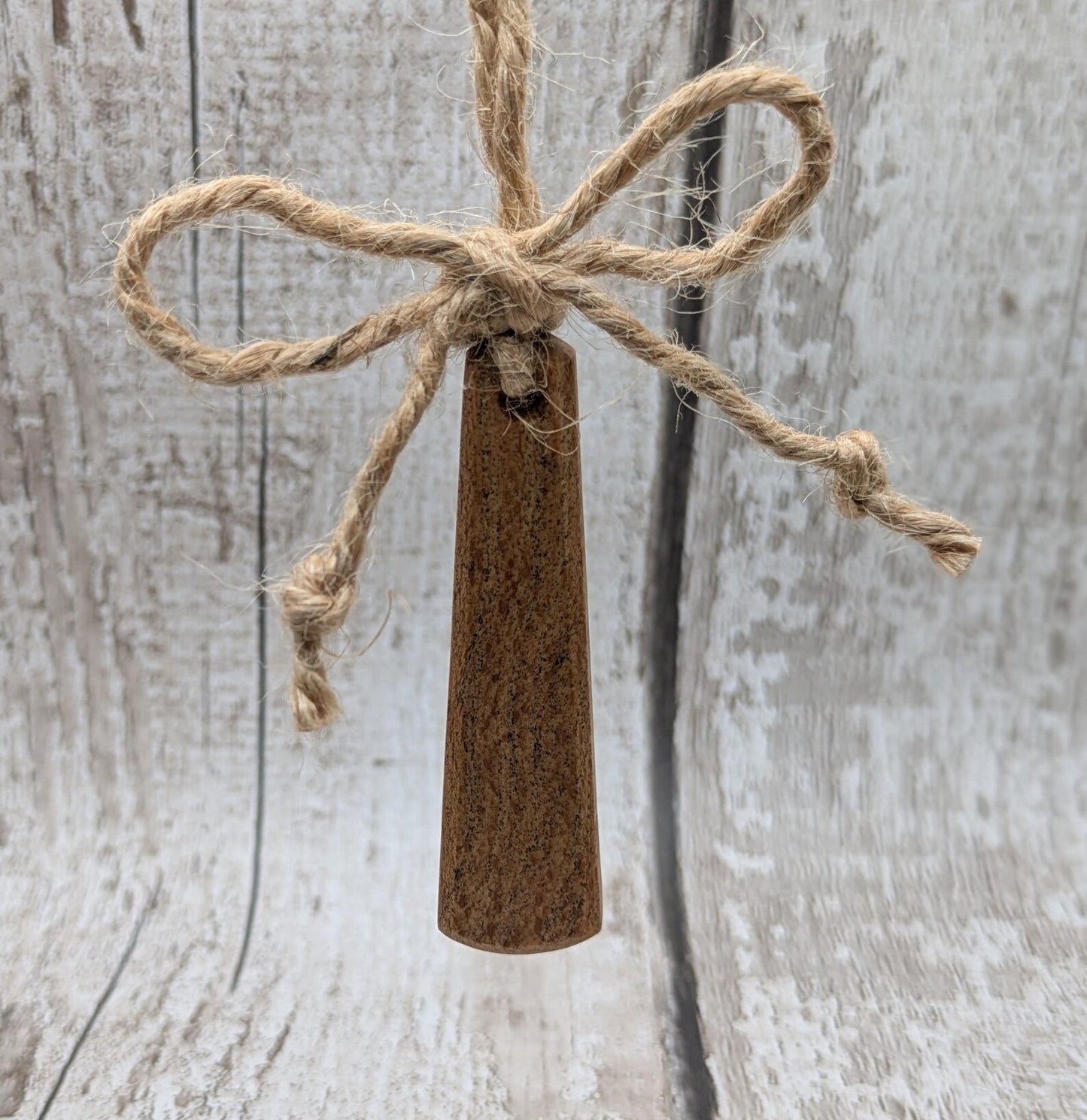 3 pack recycled wood Teardrop hanging Christmas decorations.