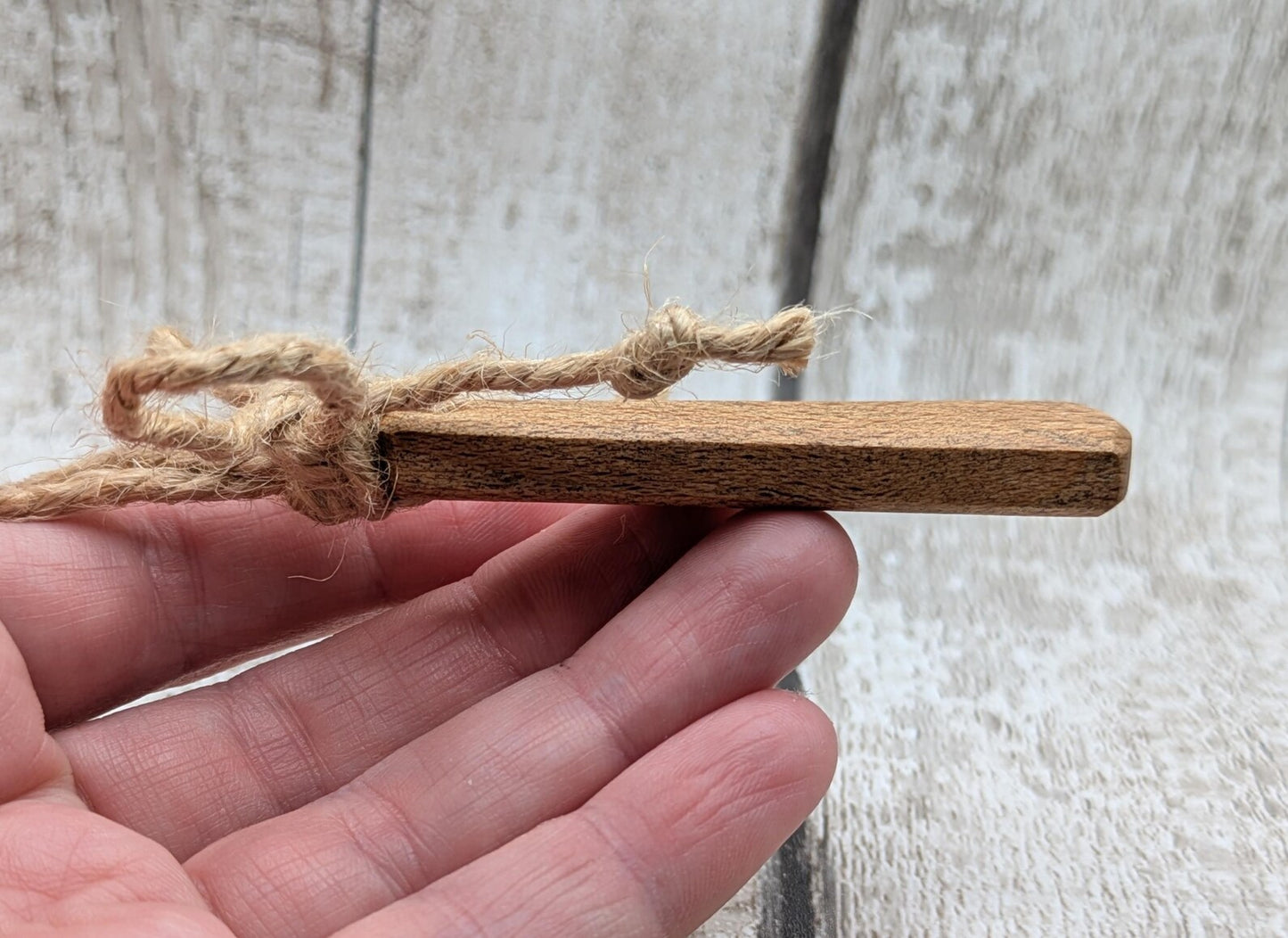 3 pack recycled wood Teardrop hanging Christmas decorations.