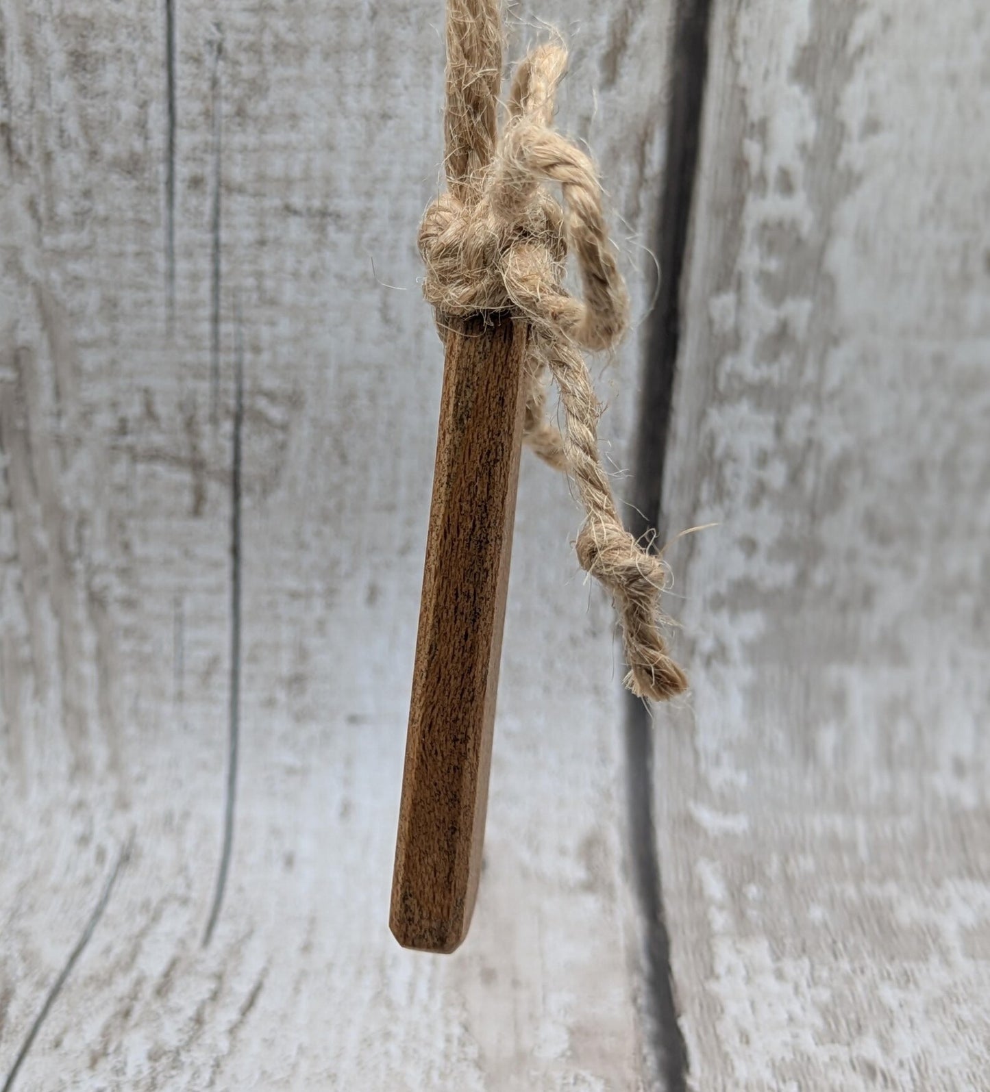 3 pack recycled wood Teardrop hanging Christmas decorations.