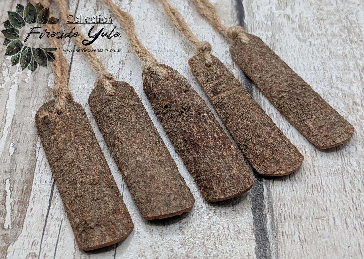 5 pack large cinnamon bark seasonal hanging decoration.