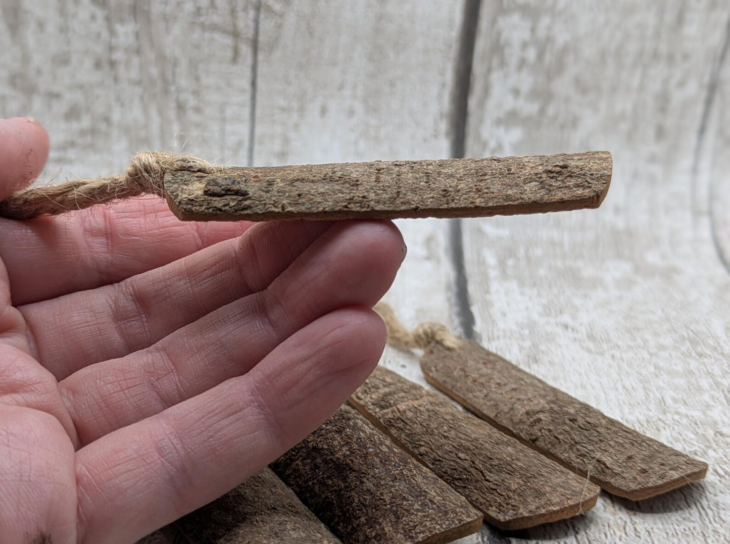 5 pack large cinnamon bark seasonal hanging decoration.