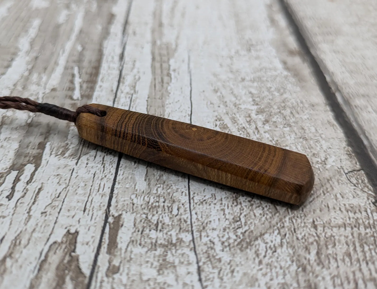 Laburnum wood roimata drop pendant.