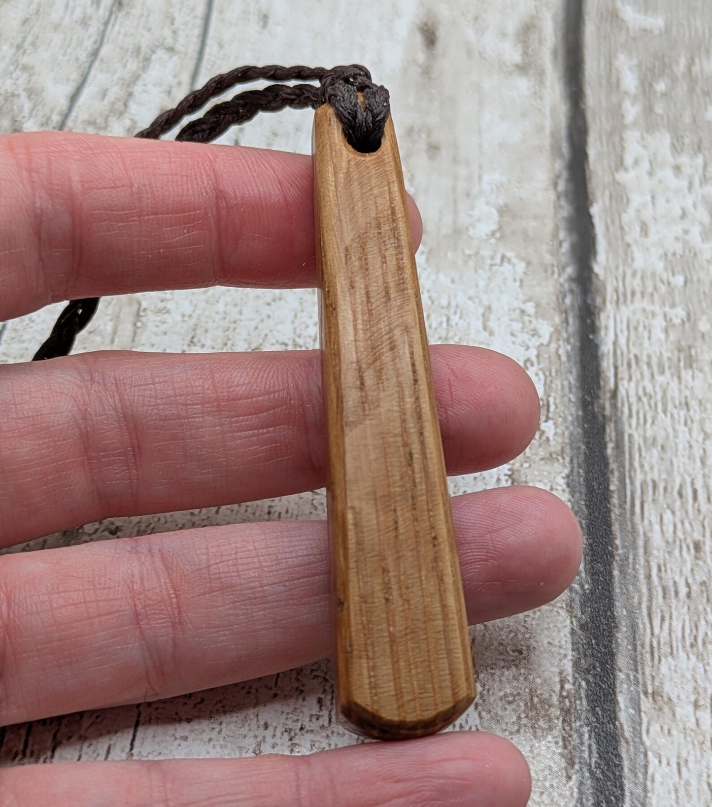 whiskey barrel oak wood recycled roimata teardrop pendant