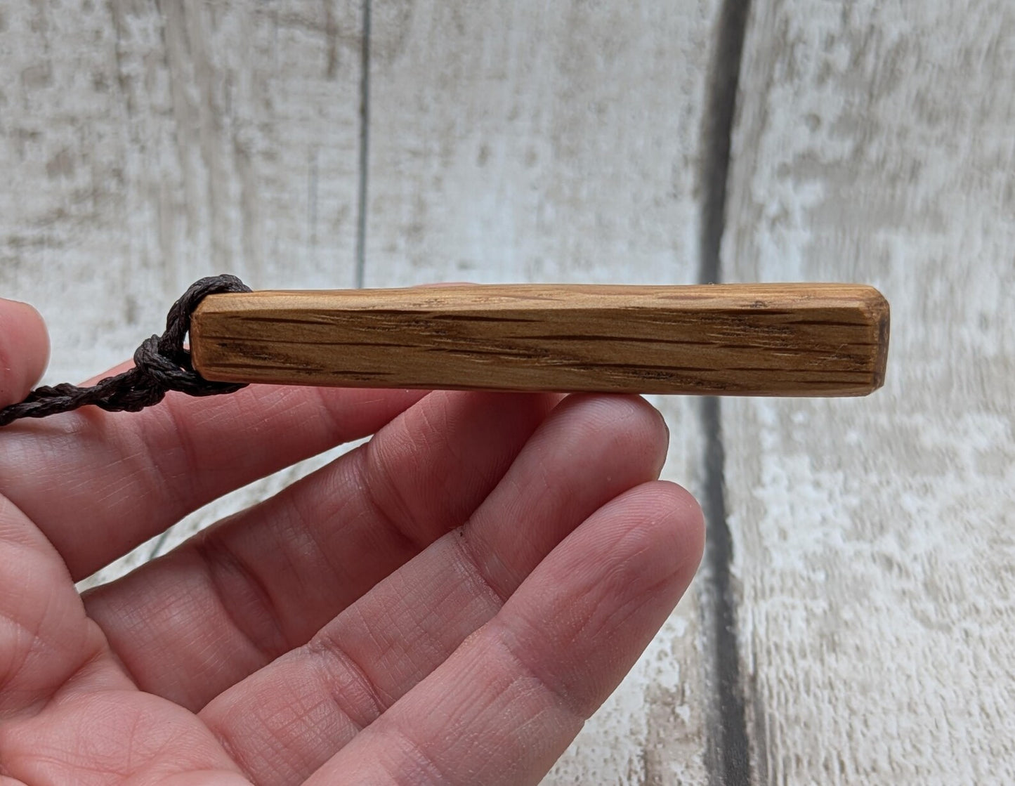 whiskey barrel oak wood recycled roimata teardrop pendant