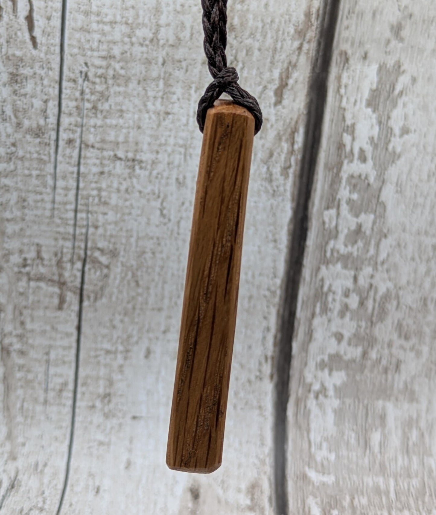 whiskey barrel oak wood recycled roimata teardrop pendant