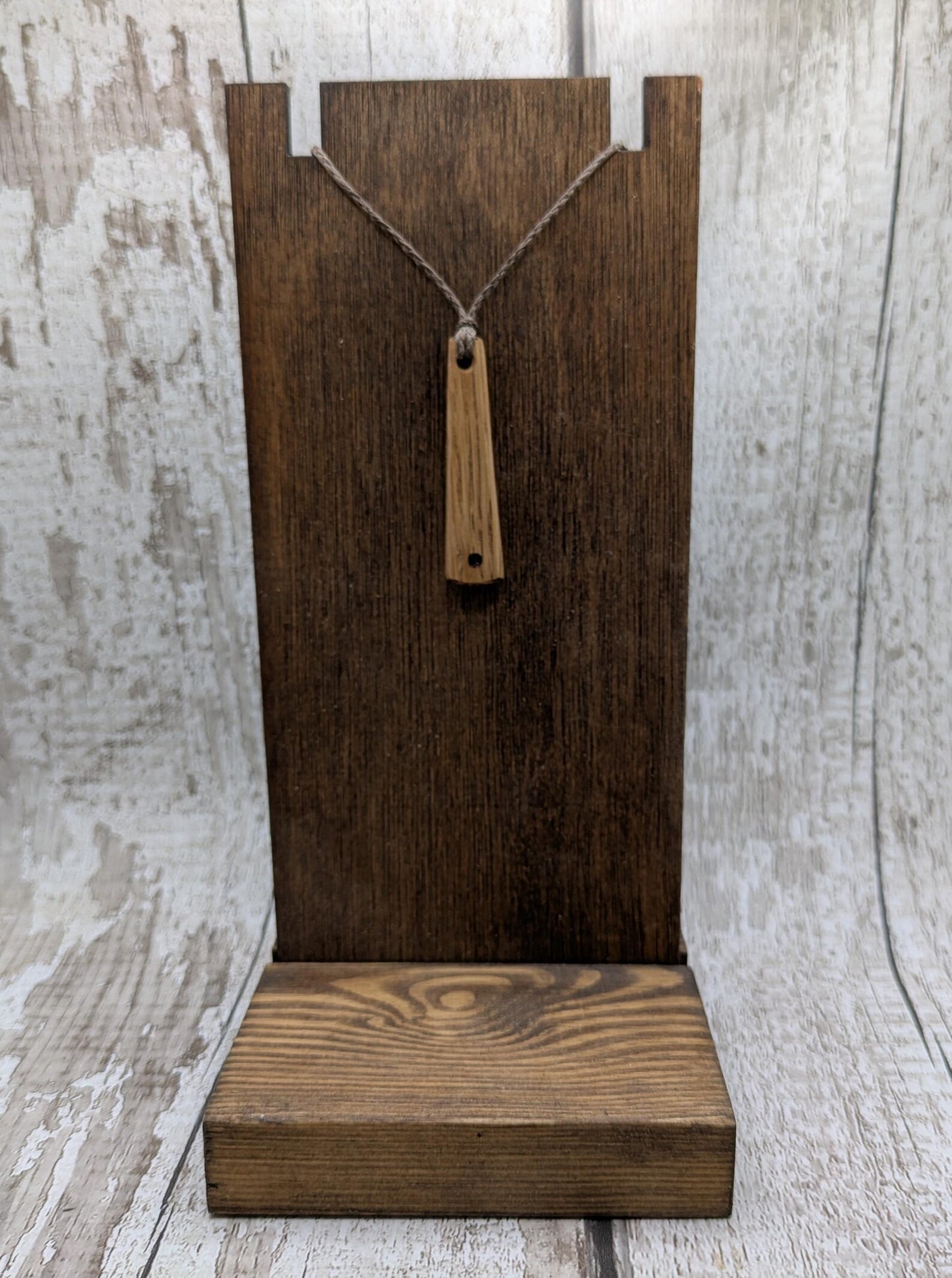 Whiskey Barrel Oak stave teardrop Necklace – Handcarved with Moldavite inlay | Eco Reclaimed and up cycled roimata Wooden unisex Jewellery.
