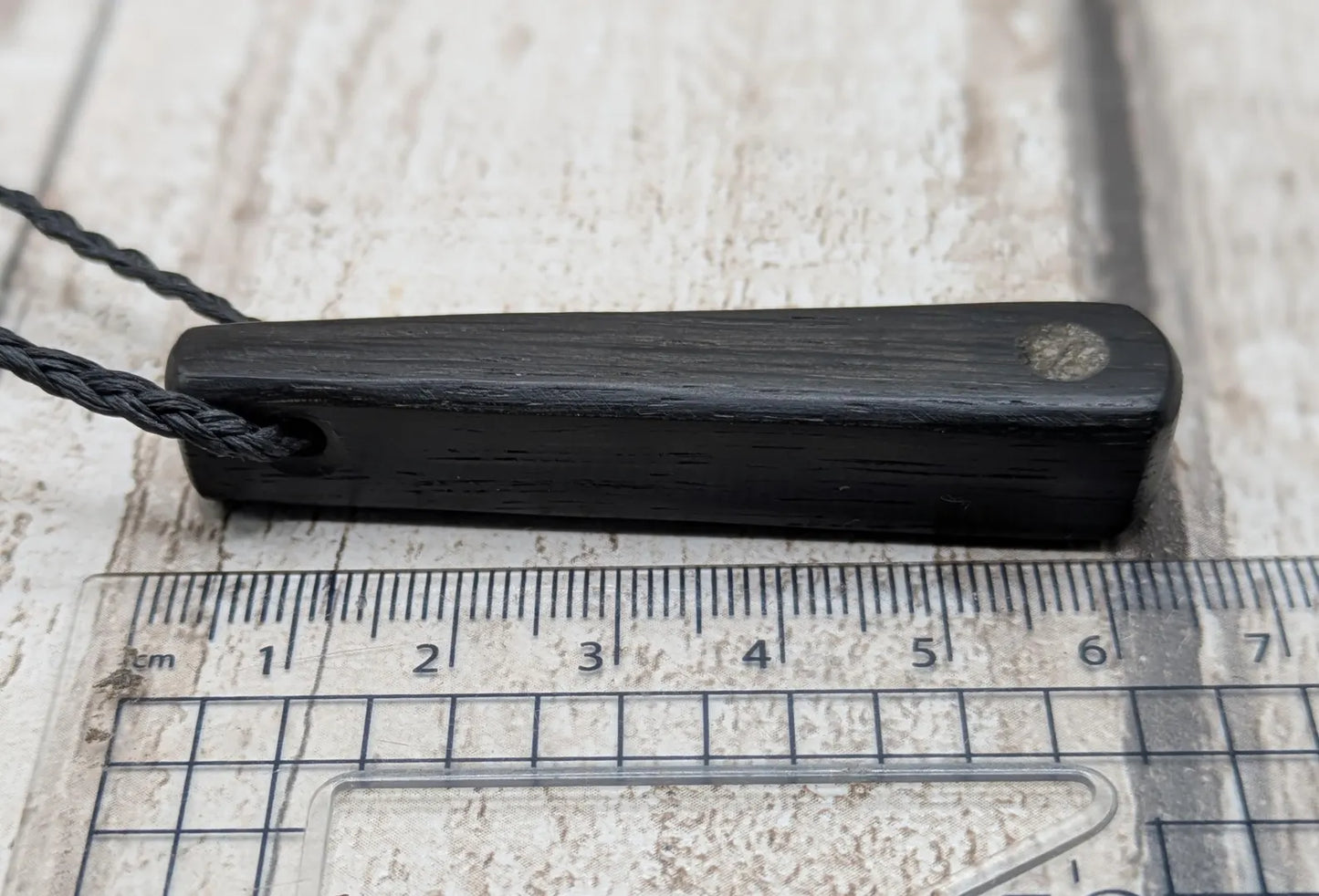 Fenland Bog Oak Roimata Pendant with Avebury Sarsen Inlay – Ancient Talisman | Wiccan, Druidic, or Pagan spiritual Ancestral Jewellery.