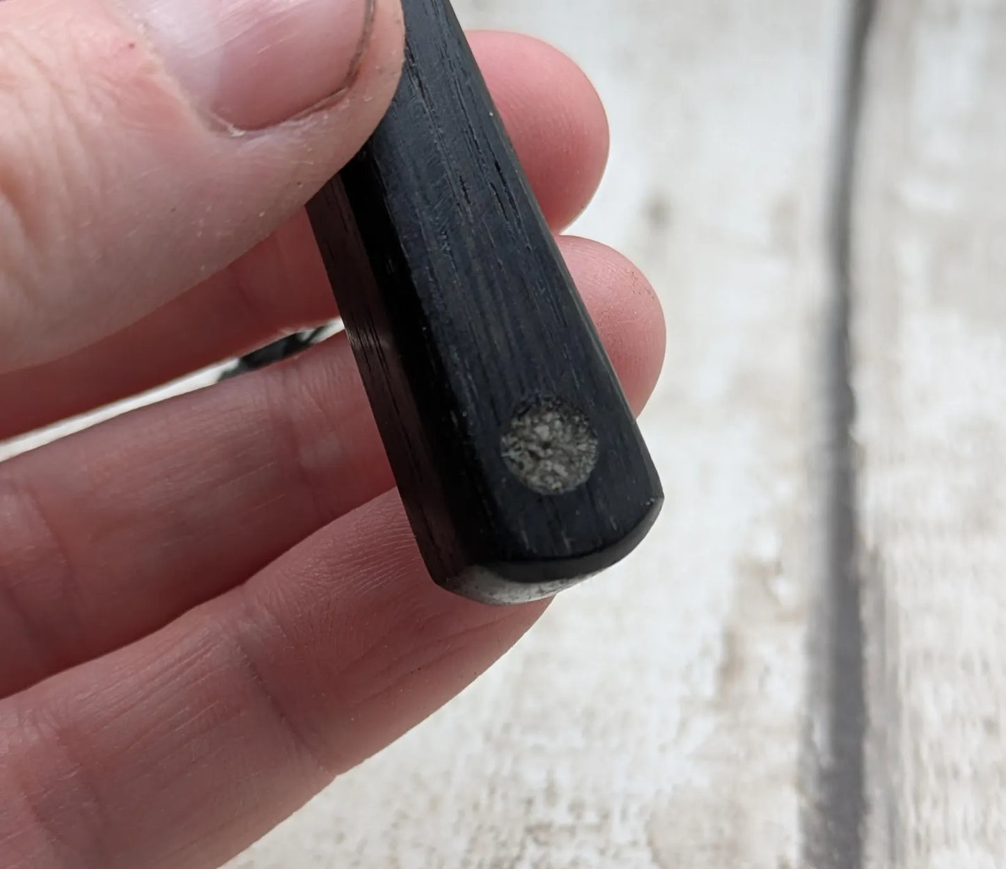 Fenland Bog Oak Roimata Pendant with Avebury Sarsen Inlay – Ancient Talisman | Wiccan, Druidic, or Pagan spiritual Ancestral Jewellery.