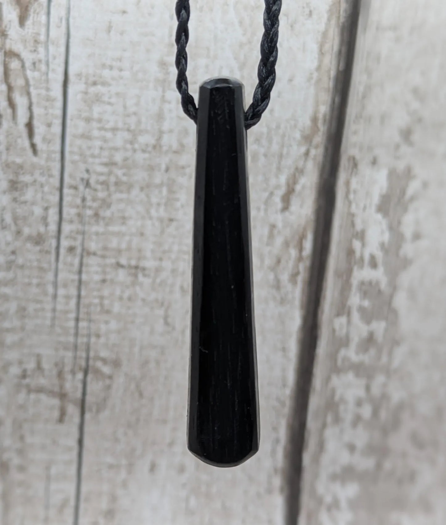 Fenland Bog Oak Roimata Pendant with Avebury Sarsen Inlay – Ancient Talisman | Wiccan, Druidic, or Pagan spiritual Ancestral Jewellery.