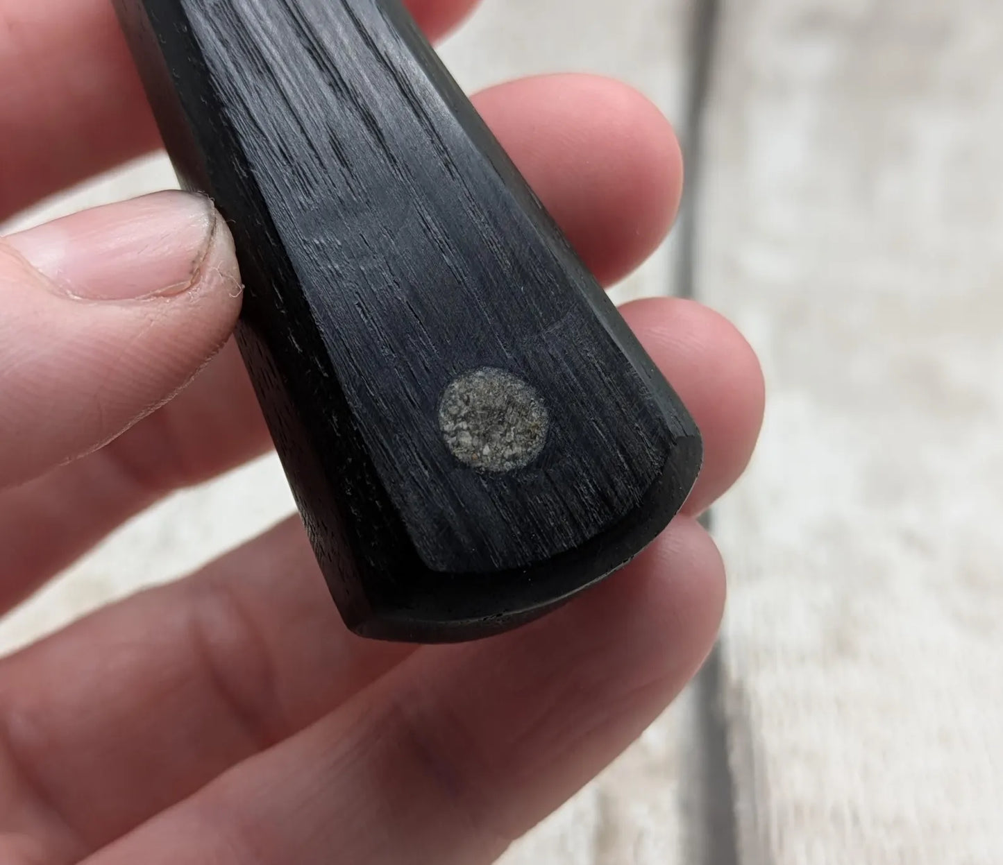 Fenland Bog Oak Roimata Pendant with Avebury Sarsen Inlay – Ancient Talisman | Wiccan, Druidic, or Pagan spiritual Ancestral Jewellery.