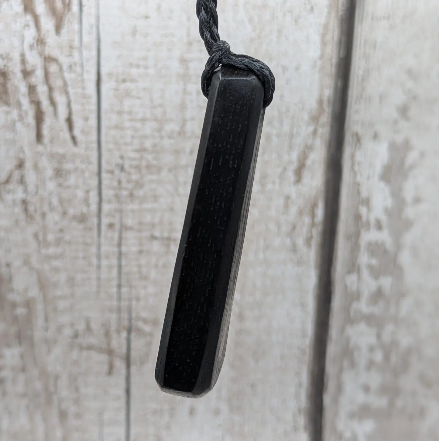 Fenland Bog Oak Roimata Pendant with Avebury Sarsen Inlay – Ancient Talisman | Wiccan, Druidic, or Pagan spiritual Ancestral Jewellery.