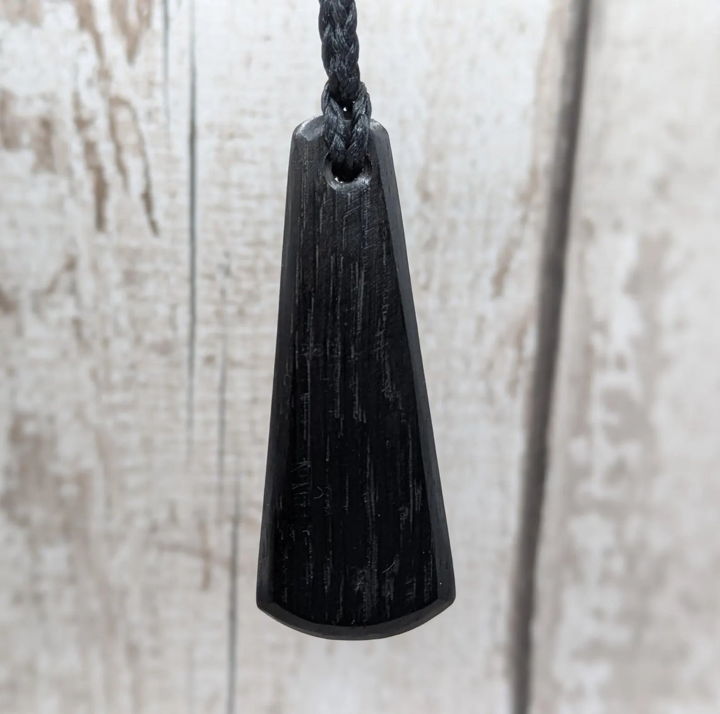 Fenland Bog Oak Roimata Pendant with Avebury Sarsen Inlay – Ancient Talisman | Wiccan, Druidic, or Pagan spiritual Ancestral Jewellery.