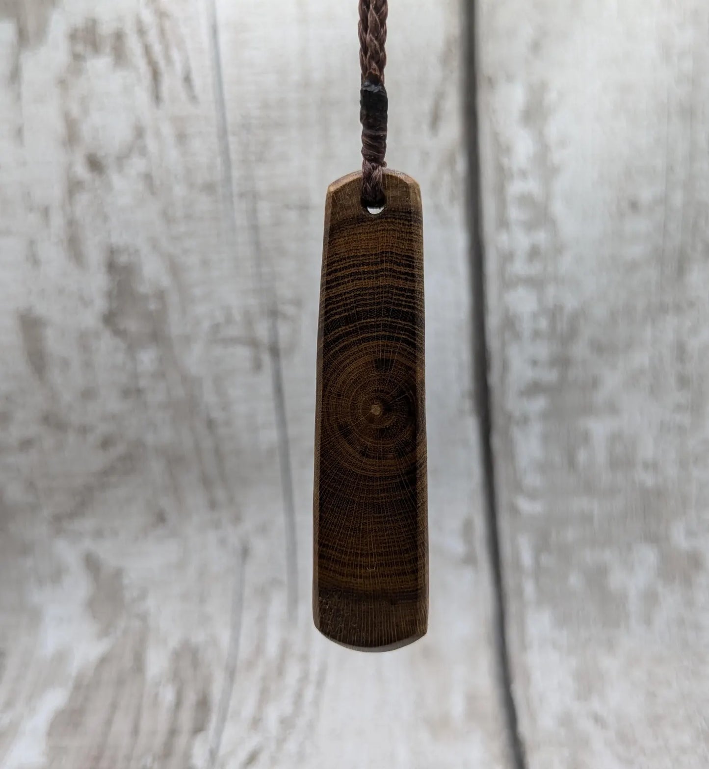 Laburnum wood roimata teardrop pendant with freshwater Pearl.