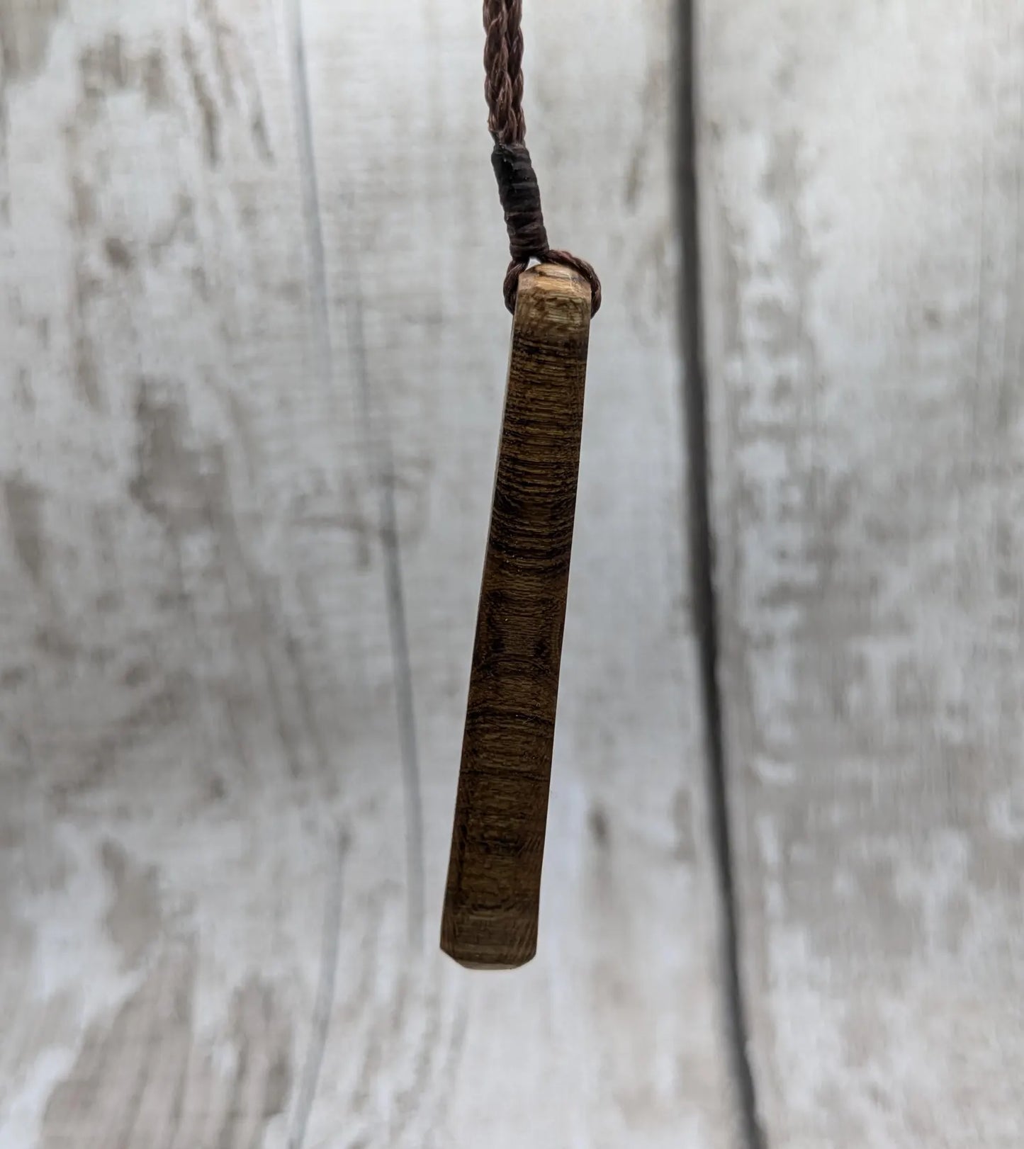 Laburnum wood roimata teardrop pendant with freshwater Pearl.