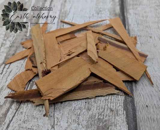 Yew wood offcuts pouch for camping, spells, rituals and symbolic practices.