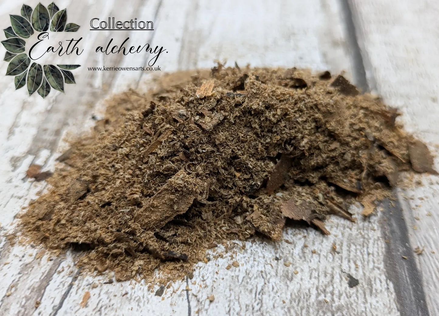 Laburnum wood sawdust pouch.