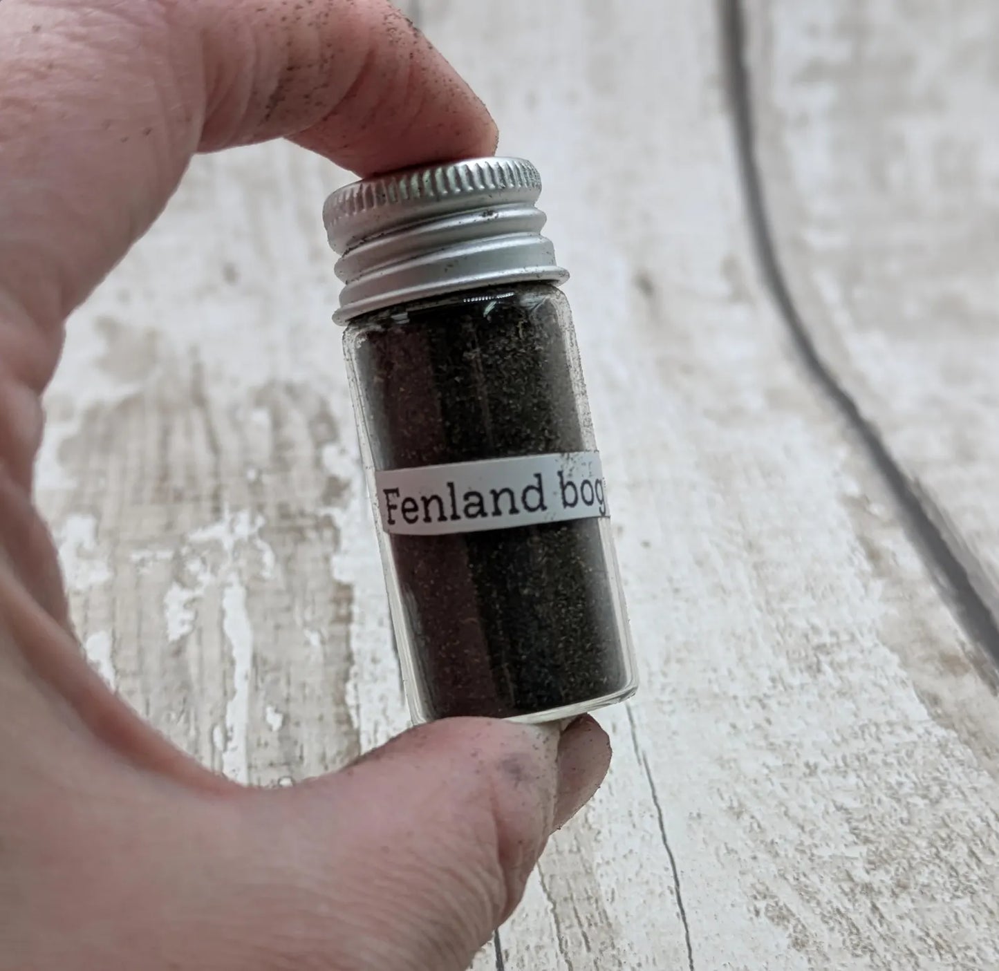 Fenland bog oak wood powder pouch.