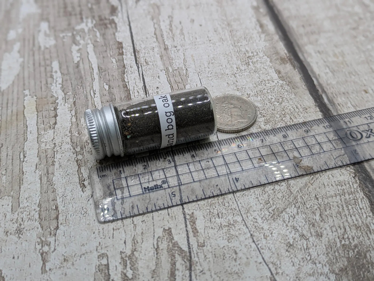 Fenland bog oak wood powder pouch.